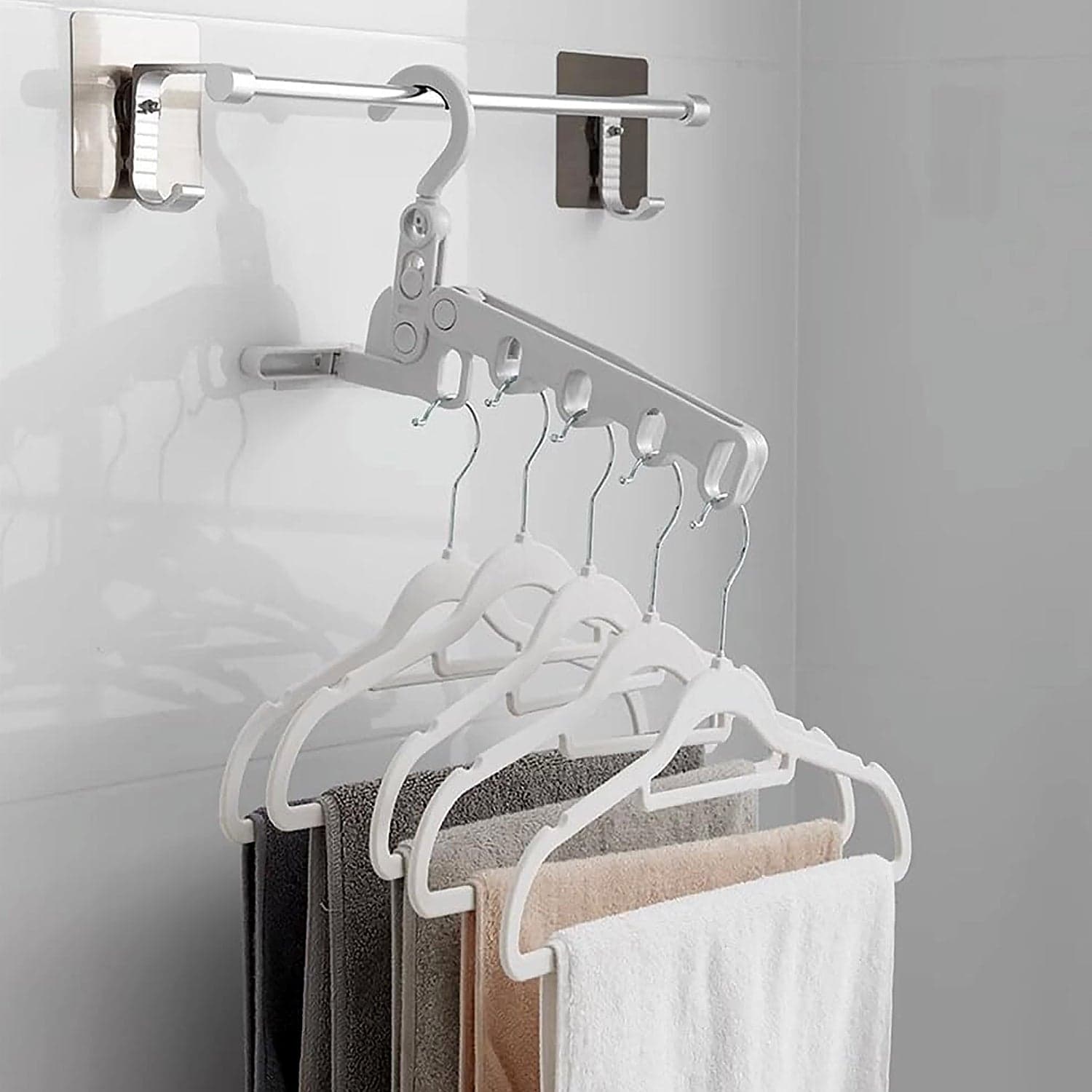 5-Hole Foldable Clothes Hanger of Robust, Space-Saving Travel Rack thumbnail 1