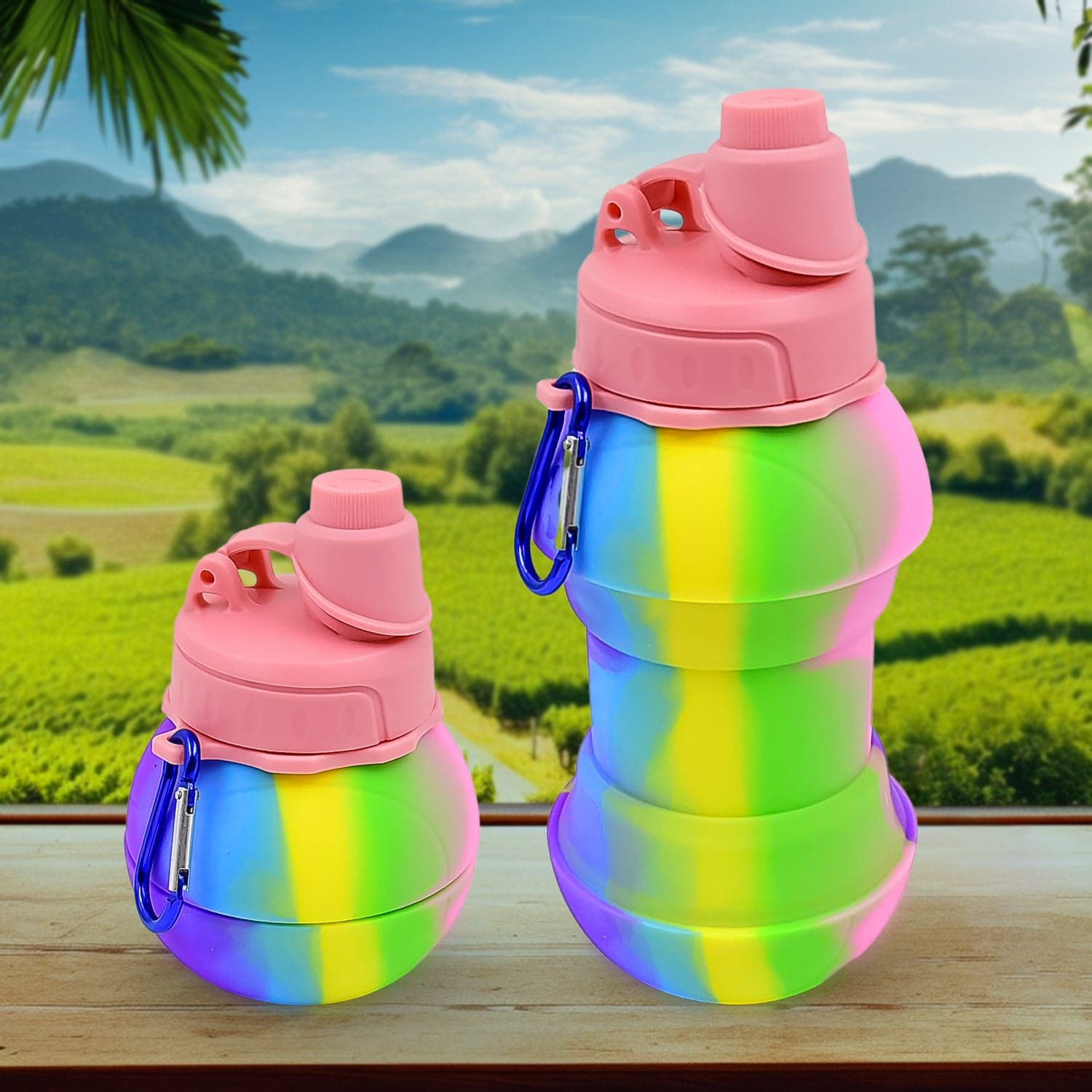 Flexible Collapsible Silicone Sports Water Bottle (260 ML / 20 CM Folding) thumbnail 1