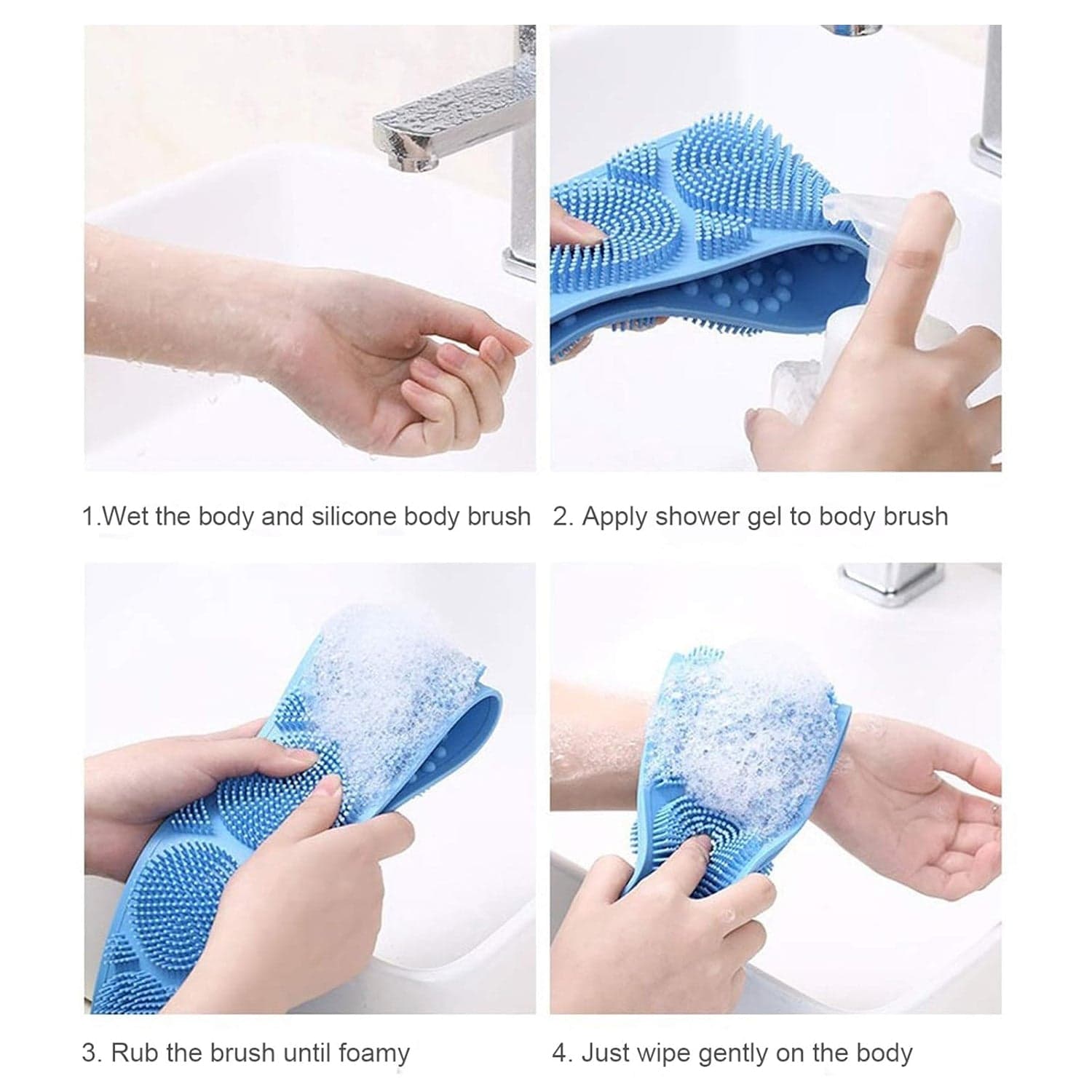 Silicone Body Scrubber Silicone Bath Body Brush (1 Pc / 24 Inch) thumbnail 4