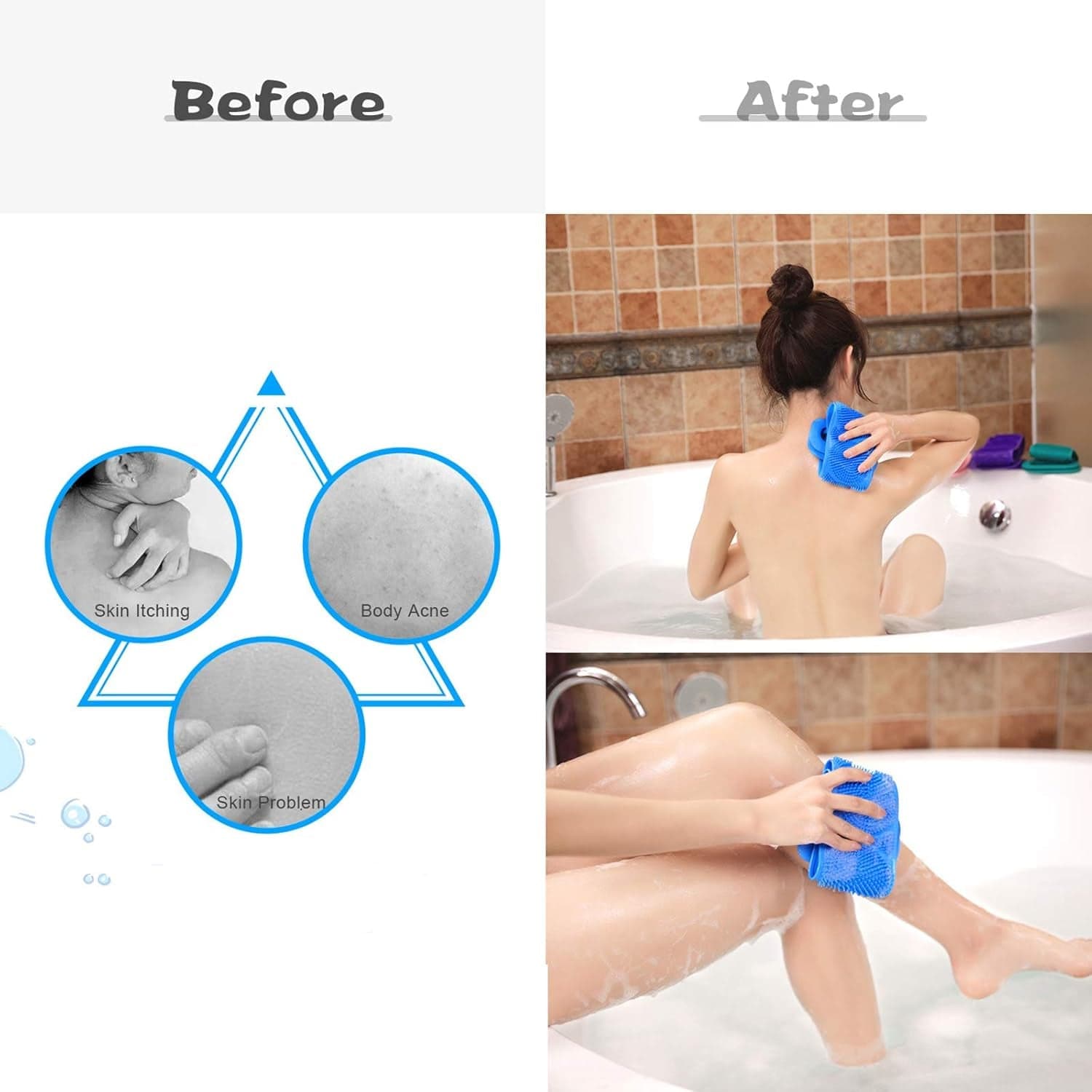 Silicone Body Scrubber Silicone Bath Body Brush (1 Pc / 24 Inch) thumbnail 8