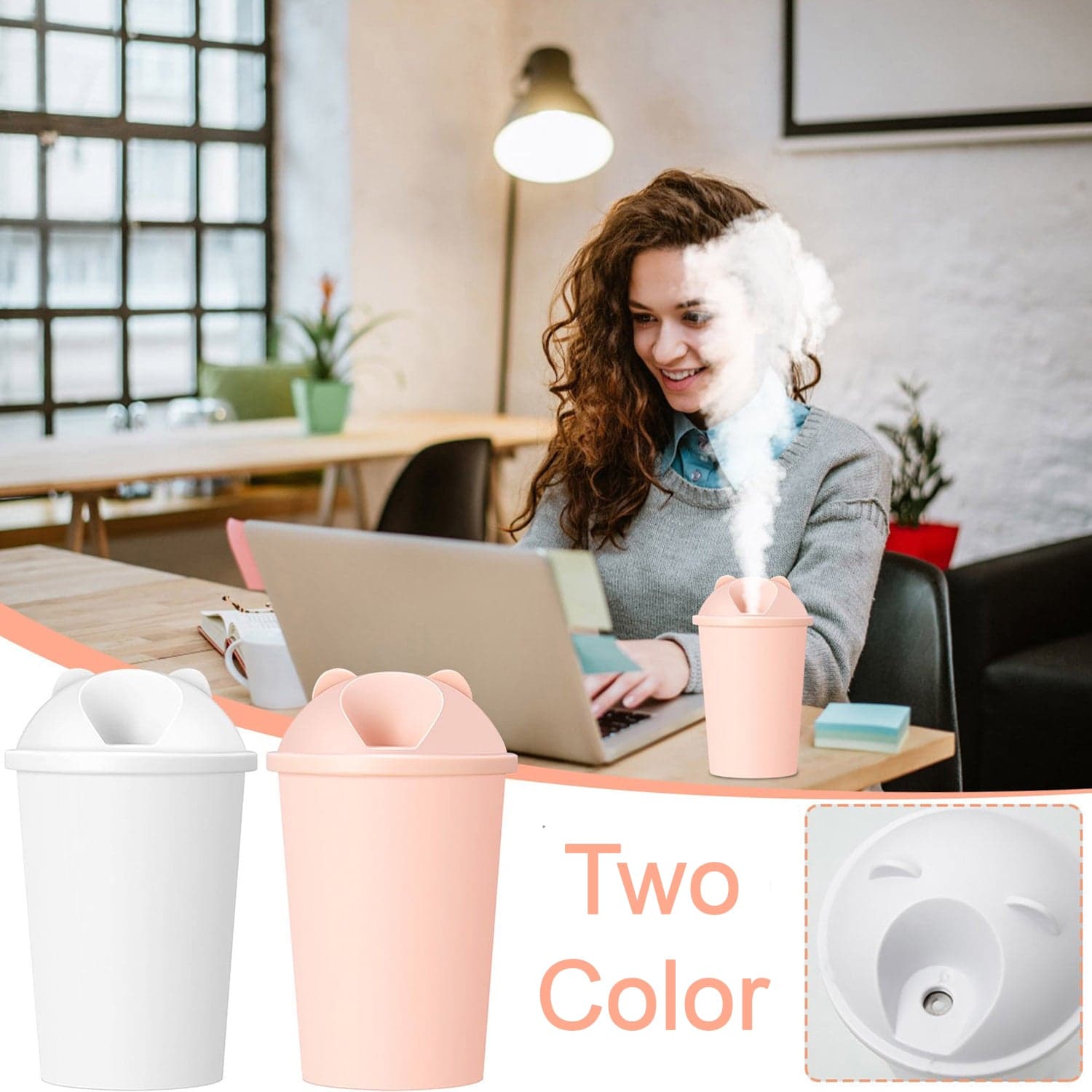Cute Bear Shape USB Humidifiers Cup (1 Pc / Multicolor Light) thumbnail 6