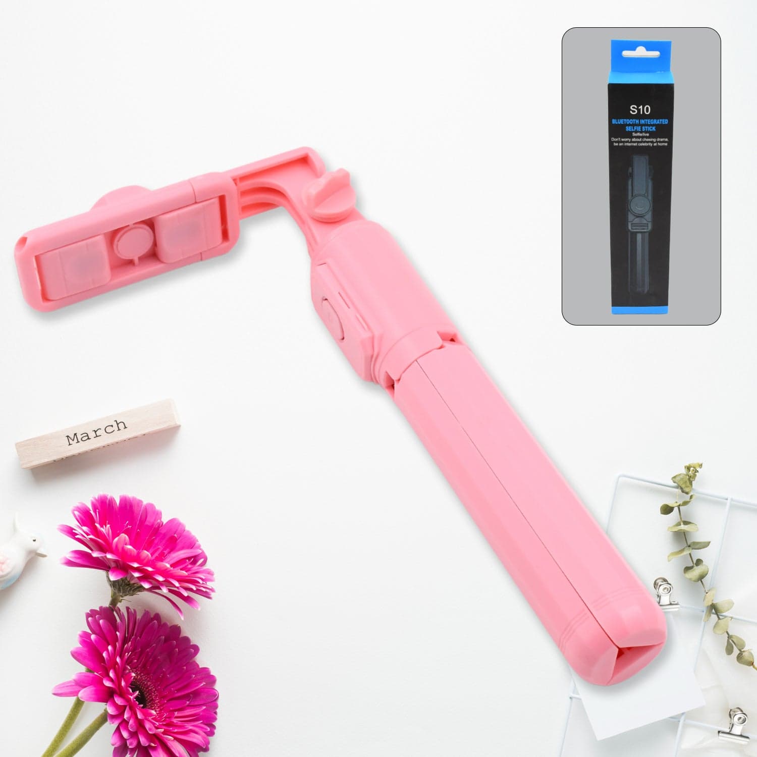 Portable Foldable Selfie Stick With Remote Control, 3-Axis Tripod Hand Stabilizer For Smartphones, Tiktok Vlog Youtuber Video Recording (1 Pc) thumbnail 6