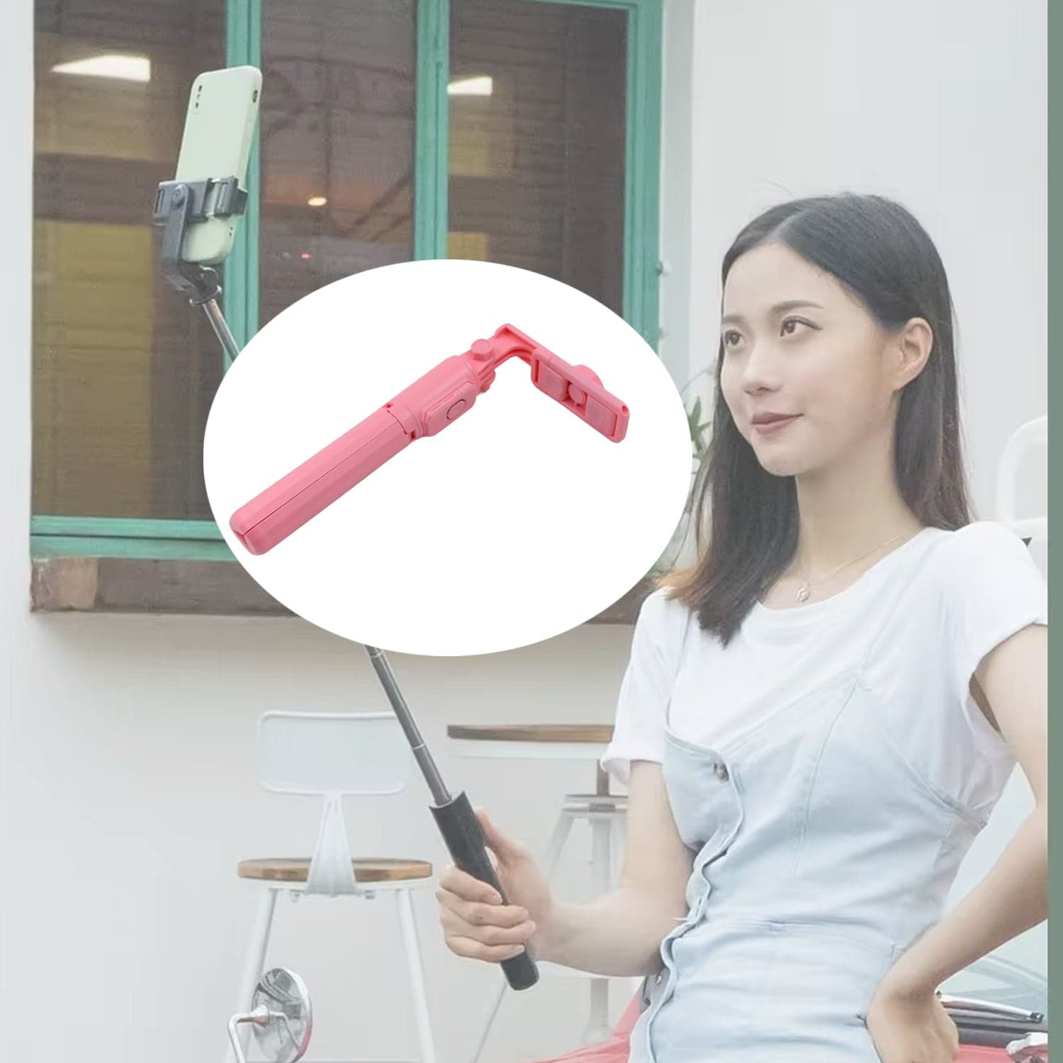 Portable Foldable Selfie Stick With Remote Control, 3-Axis Tripod Hand Stabilizer For Smartphones, Tiktok Vlog Youtuber Video Recording (1 Pc) thumbnail 7