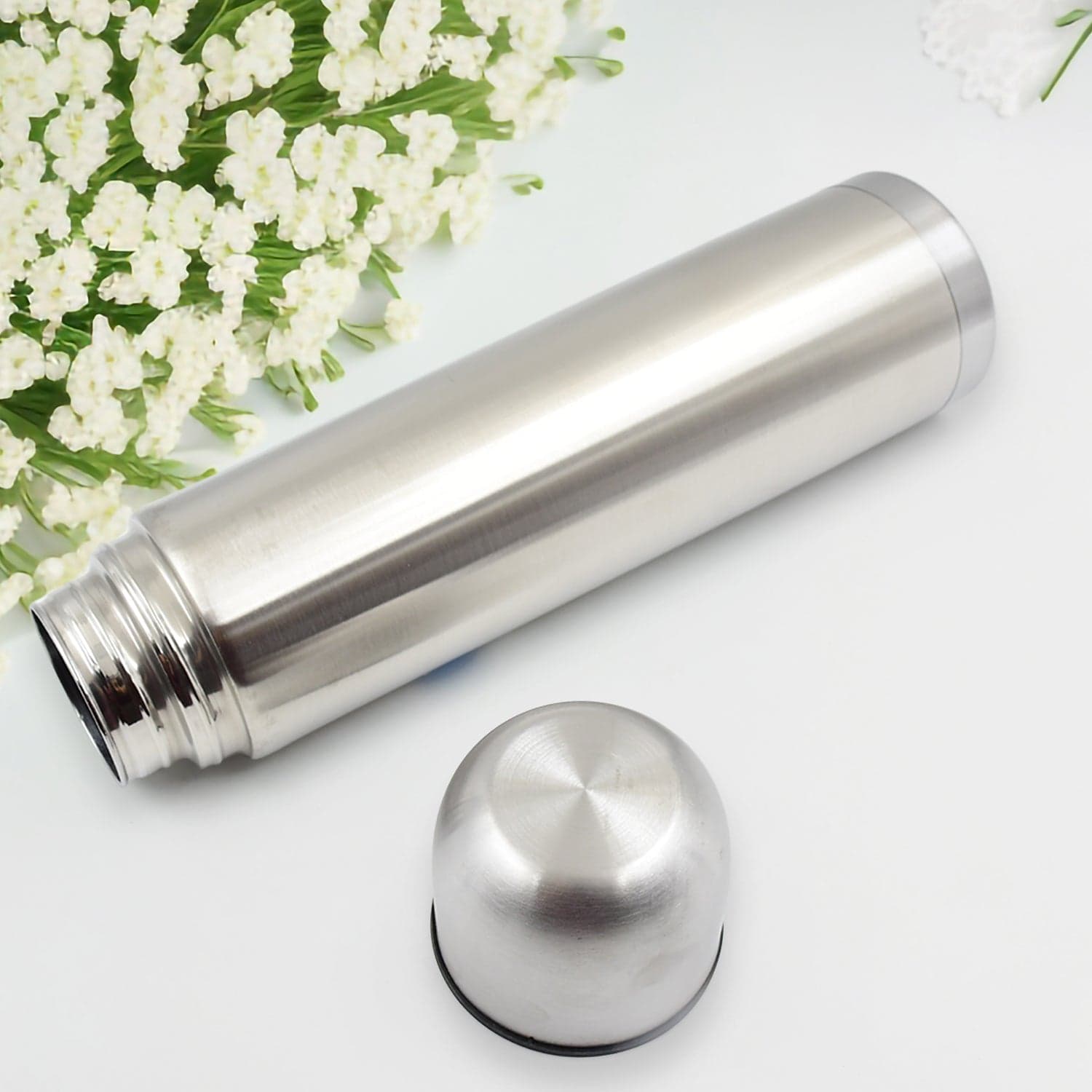 Vacuum Flask Without Cover 18/8 Stainless Steel | Hot And Cold Water Bottle With Push-Down Lid ID-13141 thumbnail 4