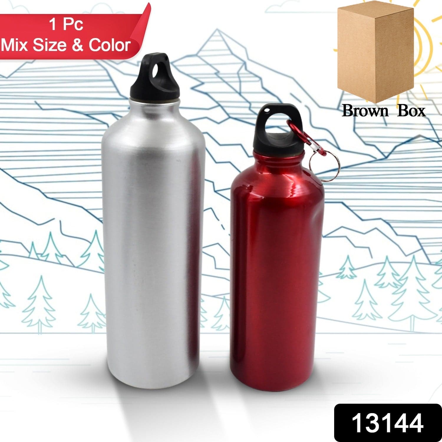 Aluminum Durable Sports Water Bottle (1 Pc / Mix Size & Color) thumbnail 2