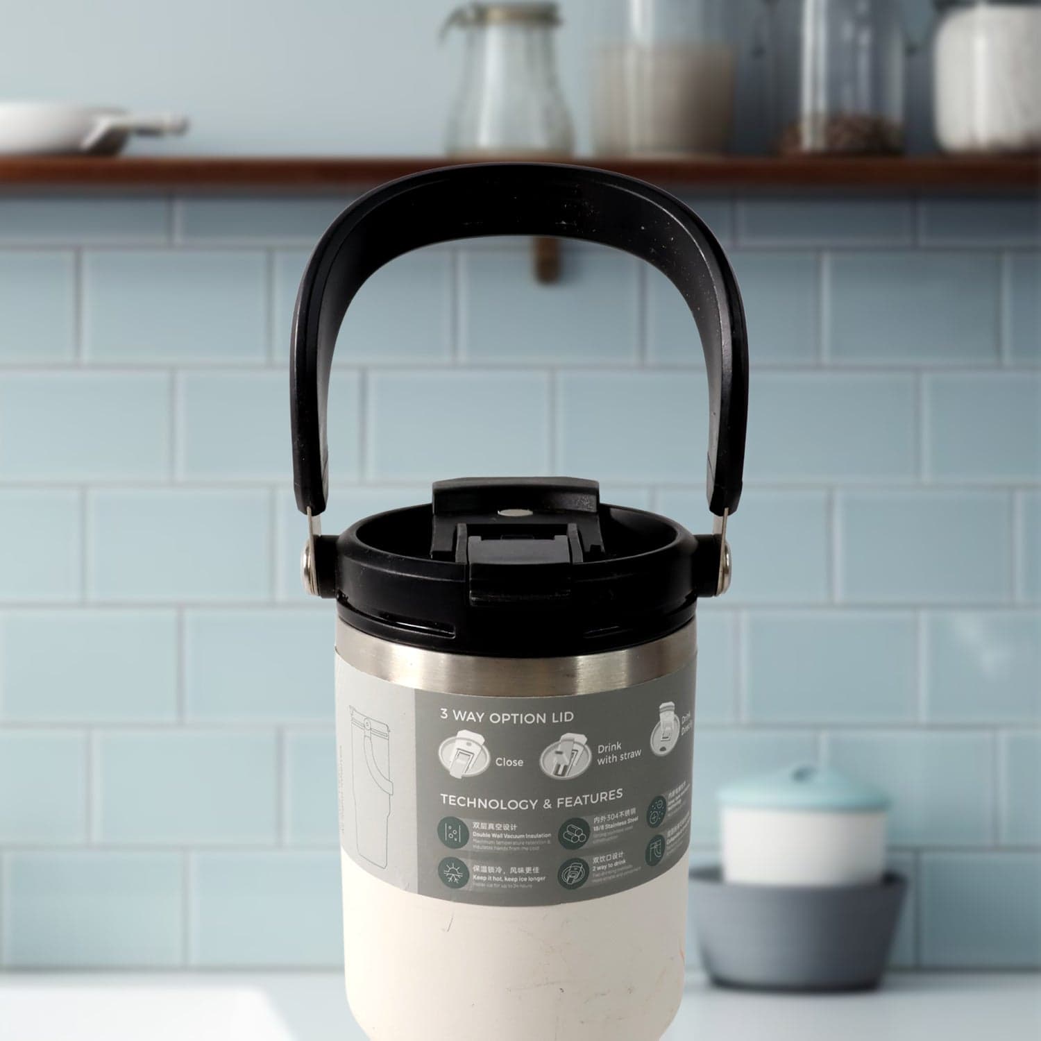 High Quality Stainless Steel Vacuum Glass Insulated Glass Coffee Cups Double Walled Travel Mug thumbnail 6