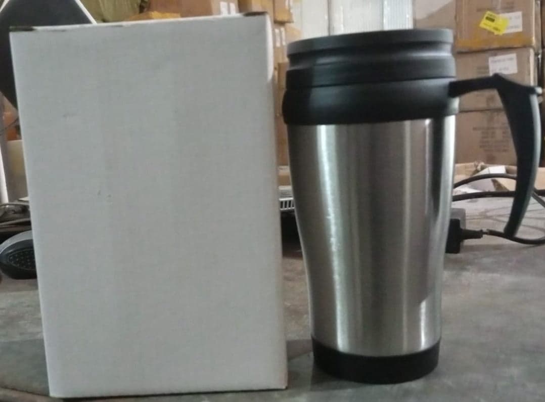 Stainless Steel Vacuum Glass Insulated Glass Coffee Cups (With Lid & Handle / 1 pc) thumbnail 11