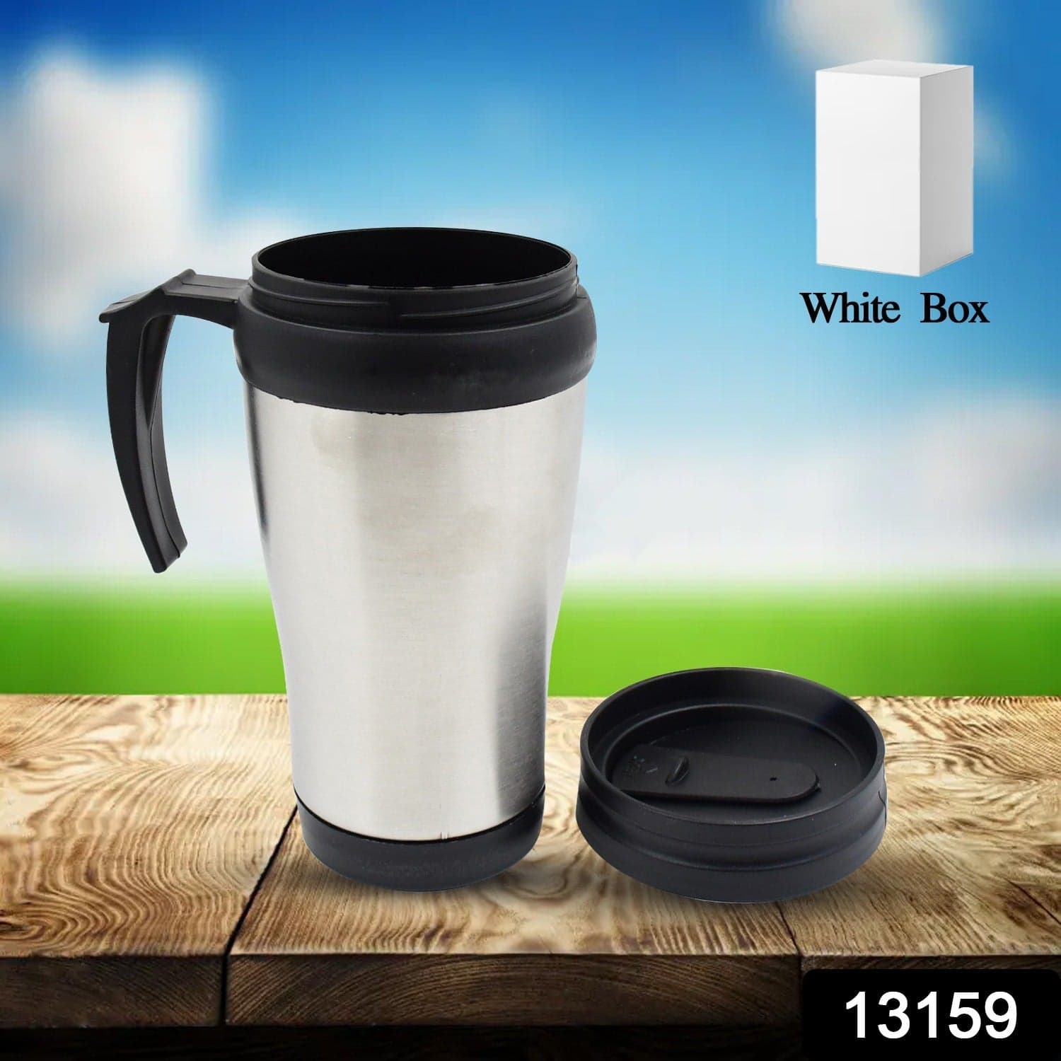 Stainless Steel Vacuum Glass Insulated Glass Coffee Cups (With Lid & Handle / 1 pc) thumbnail 2
