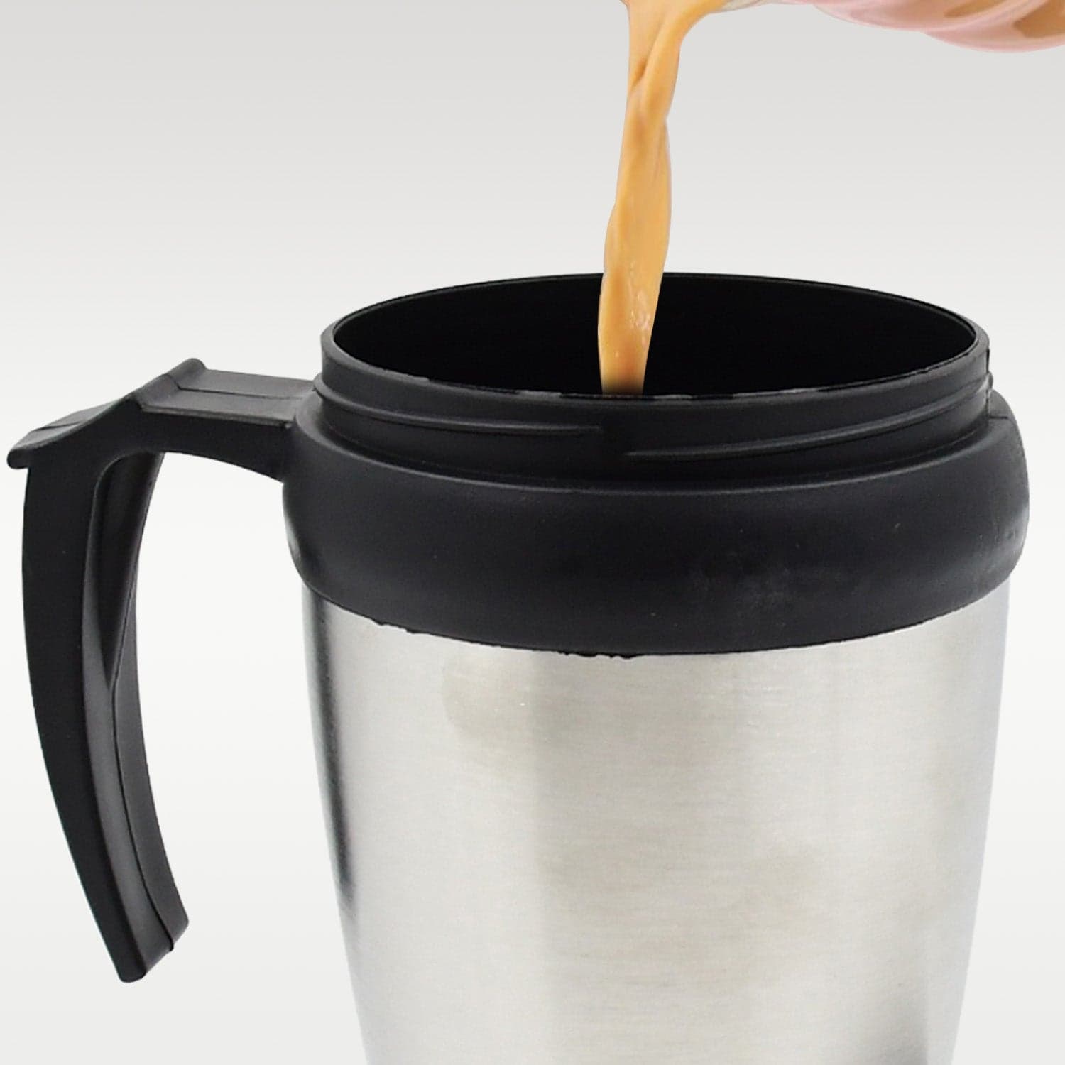 Stainless Steel Vacuum Glass Insulated Glass Coffee Cups (With Lid & Handle / 1 pc) thumbnail 4
