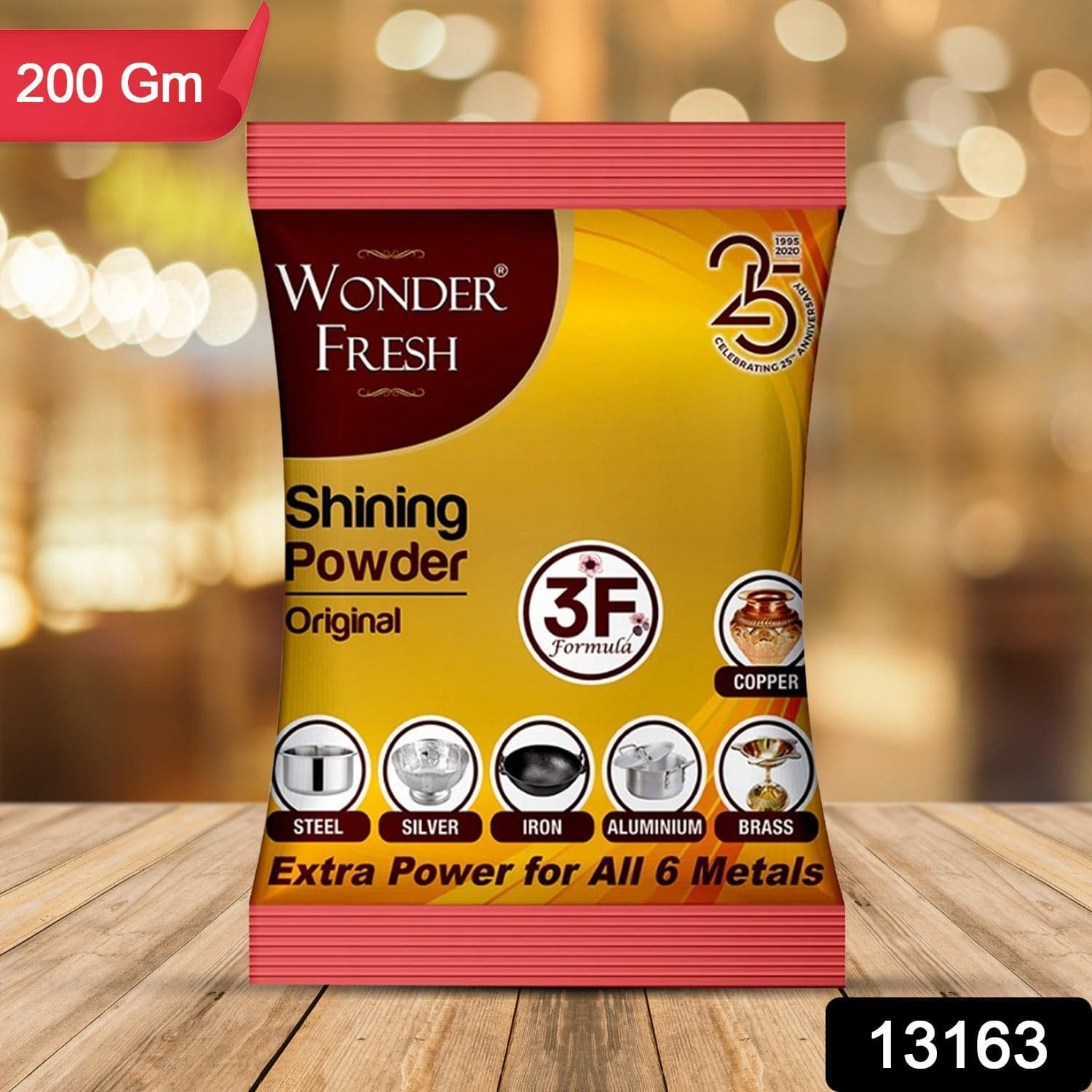 Shining Powder, Cleans And Polishes Copper, Brass, Silver, Aluminum, Iron, And Steel, Removes Tarnish And Oxidation (200 Gm) thumbnail 2