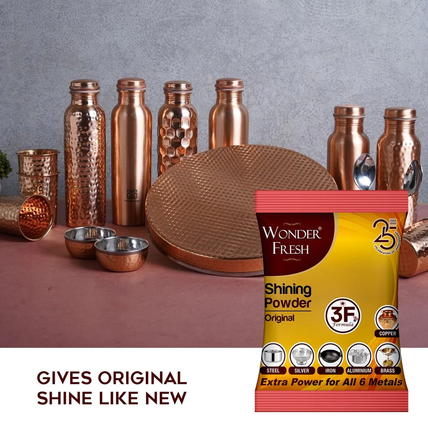 Shining Powder, Cleans And Polishes Copper, Brass, Silver, Aluminum, Iron, And Steel, Removes Tarnish And Oxidation (200 Gm) thumbnail 7
