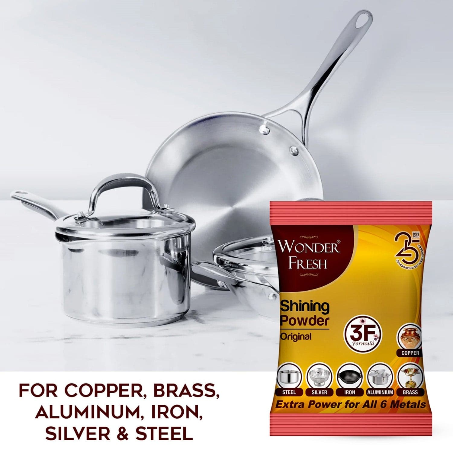 Shining Powder, Cleans And Polishes Copper, Brass, Silver, Aluminum, Iron, And Steel, Removes Tarnish And Oxidation (200 Gm) thumbnail 8