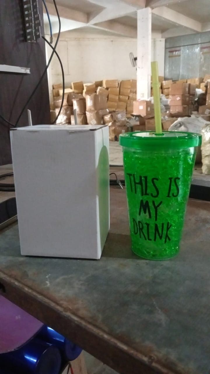 Plastic Drink Cup, Tea Coffee Tumbler with Lid and Straw (1 Pc) thumbnail 7