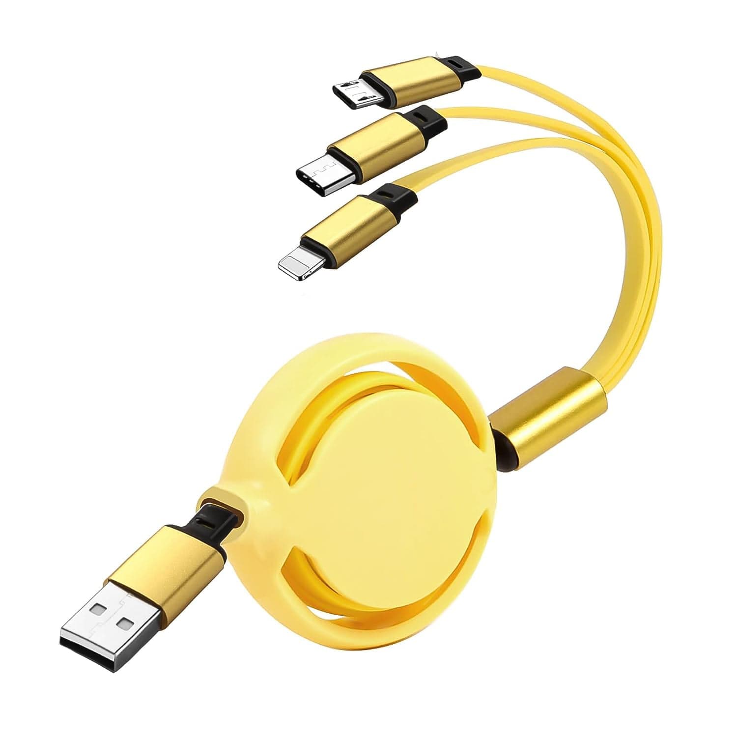 3 in 1 Retractable Charger Charging Cable (1 Pc / Mix Color) thumbnail 7