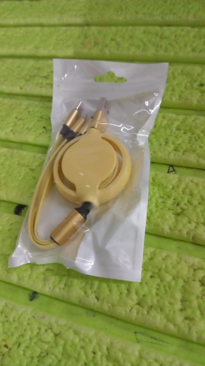 3 in 1 Retractable Charger Charging Cable (1 Pc / Mix Color) thumbnail 8