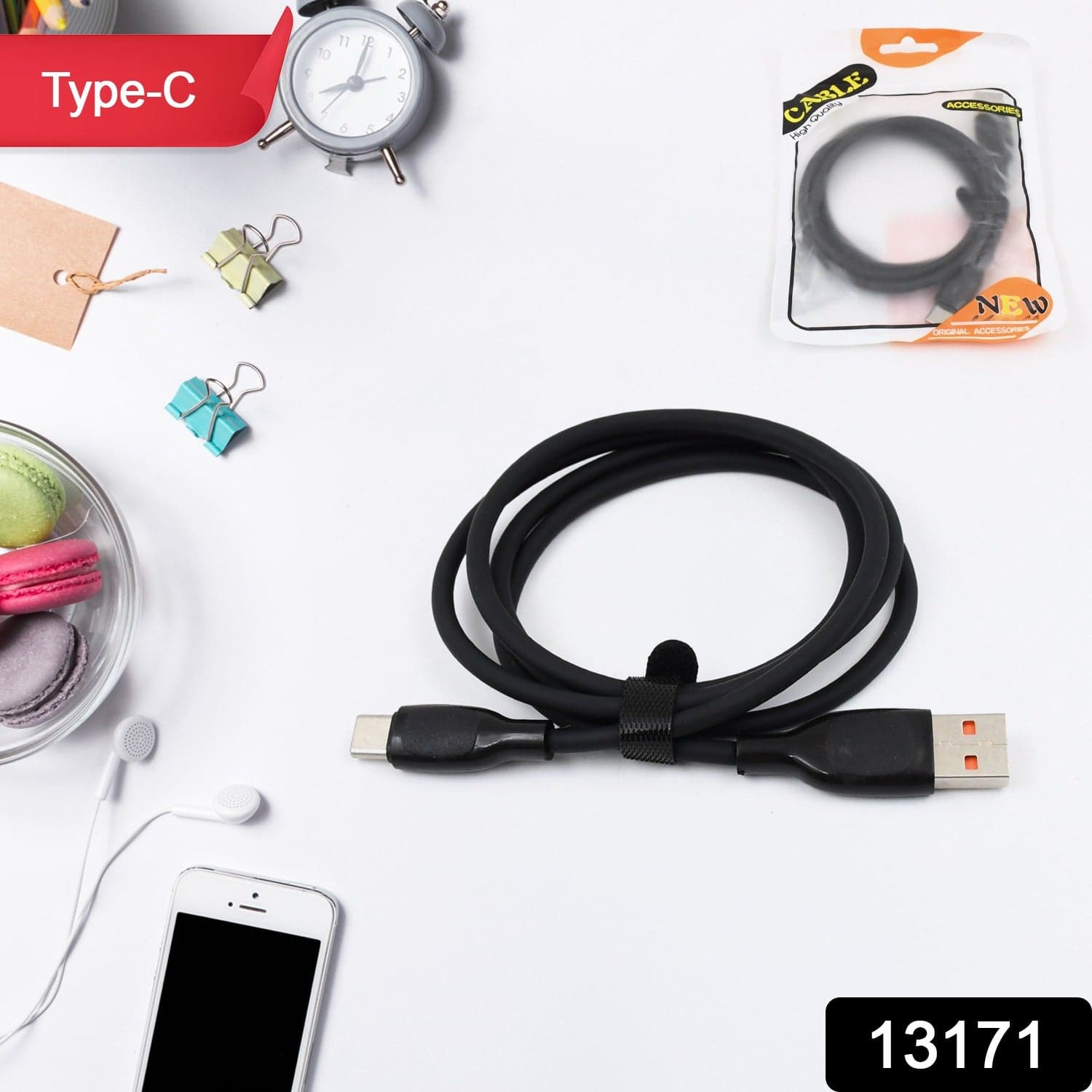 Type C data cable Fast Charging Cable (1 Mtr. Approx / 1 Pc) thumbnail 2
