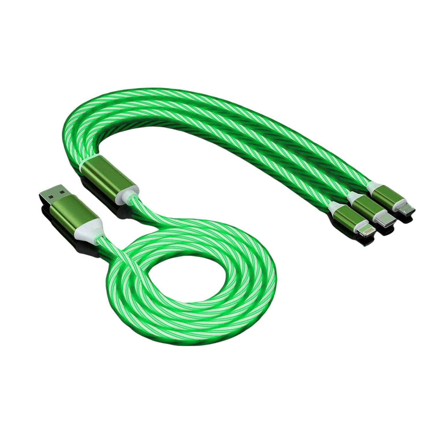 3 in 1 Charging Cable Light Up Fast Charger Multi Charging Cable (1 Pc) thumbnail 3