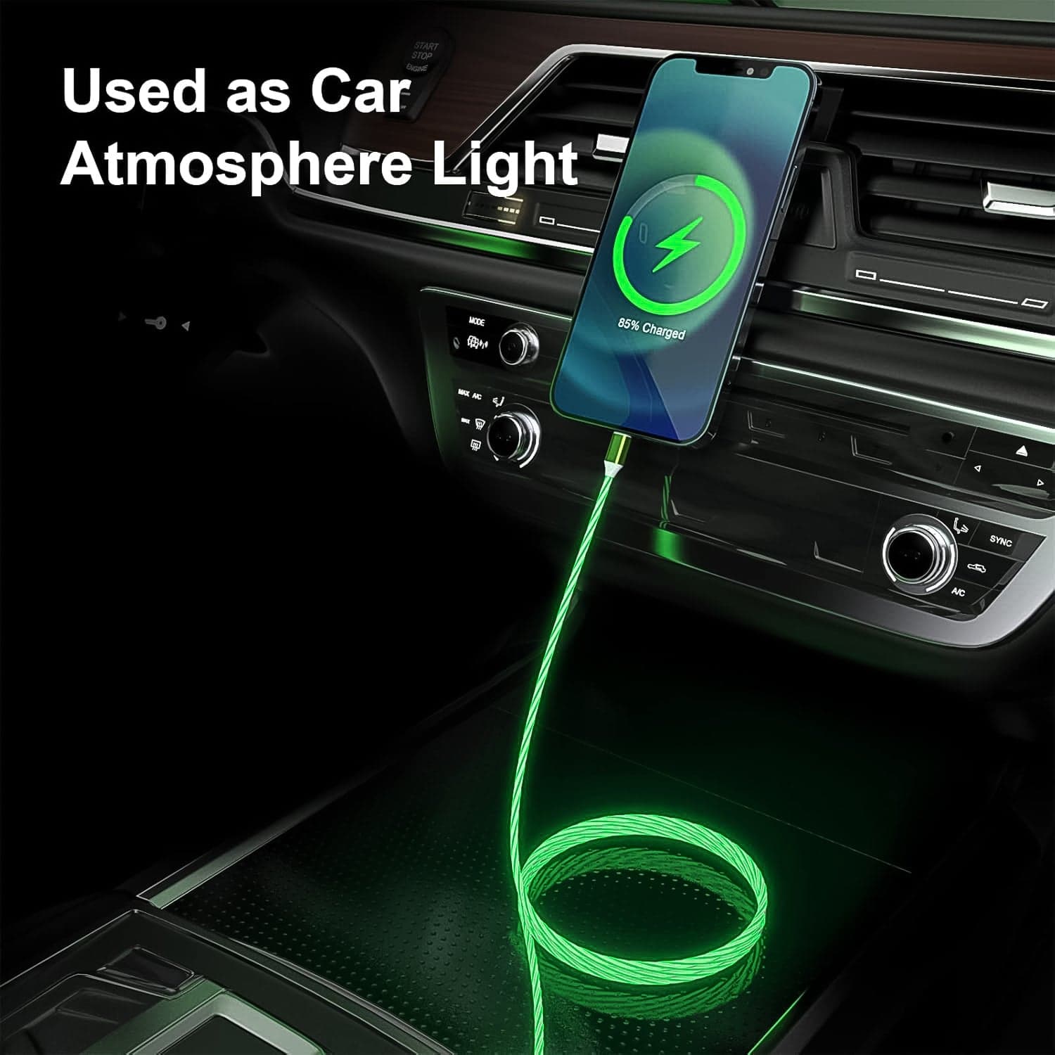 3 in 1 Charging Cable Light Up Fast Charger Multi Charging Cable (1 Pc) thumbnail 6