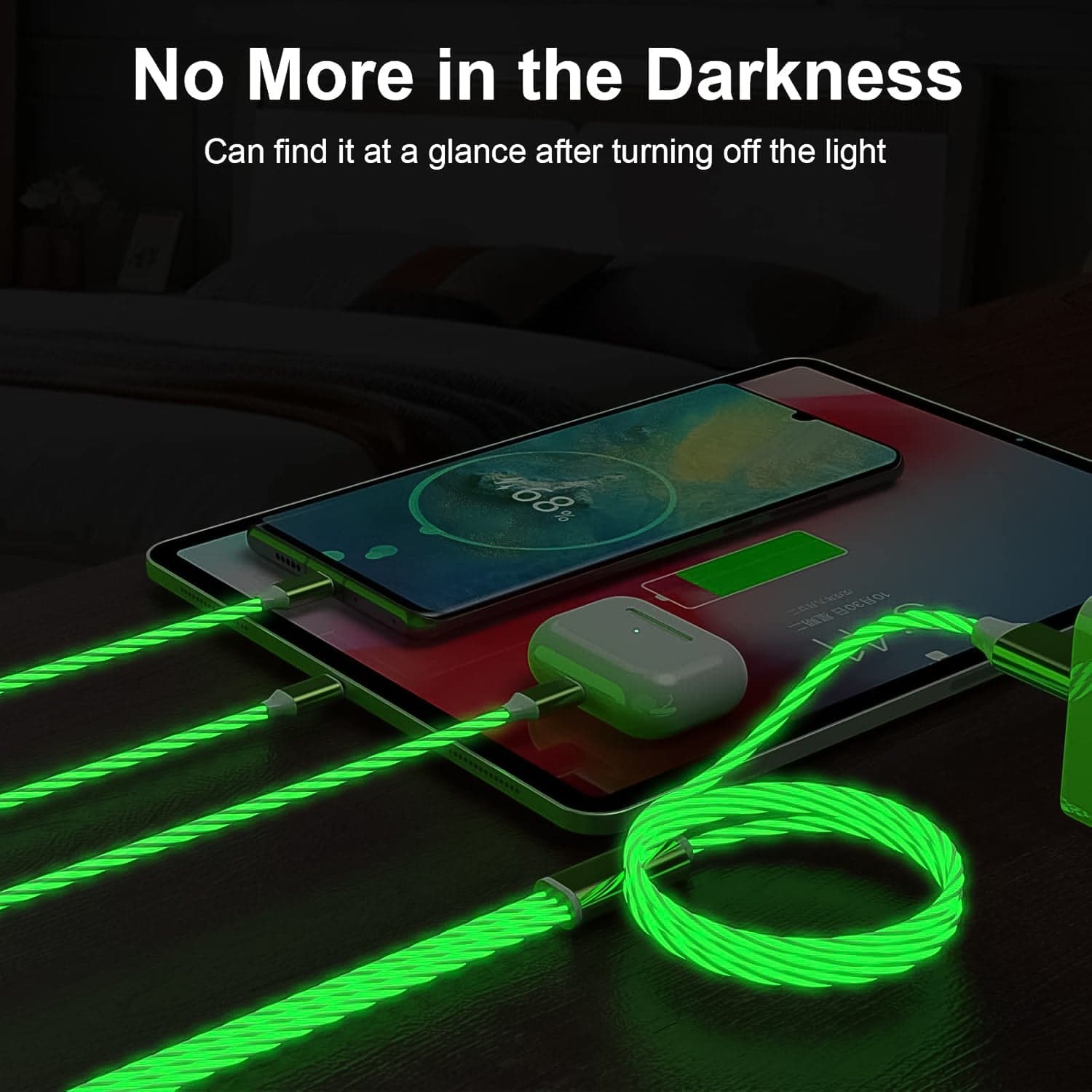 3 in 1 Charging Cable Light Up Fast Charger Multi Charging Cable (1 Pc) thumbnail 7