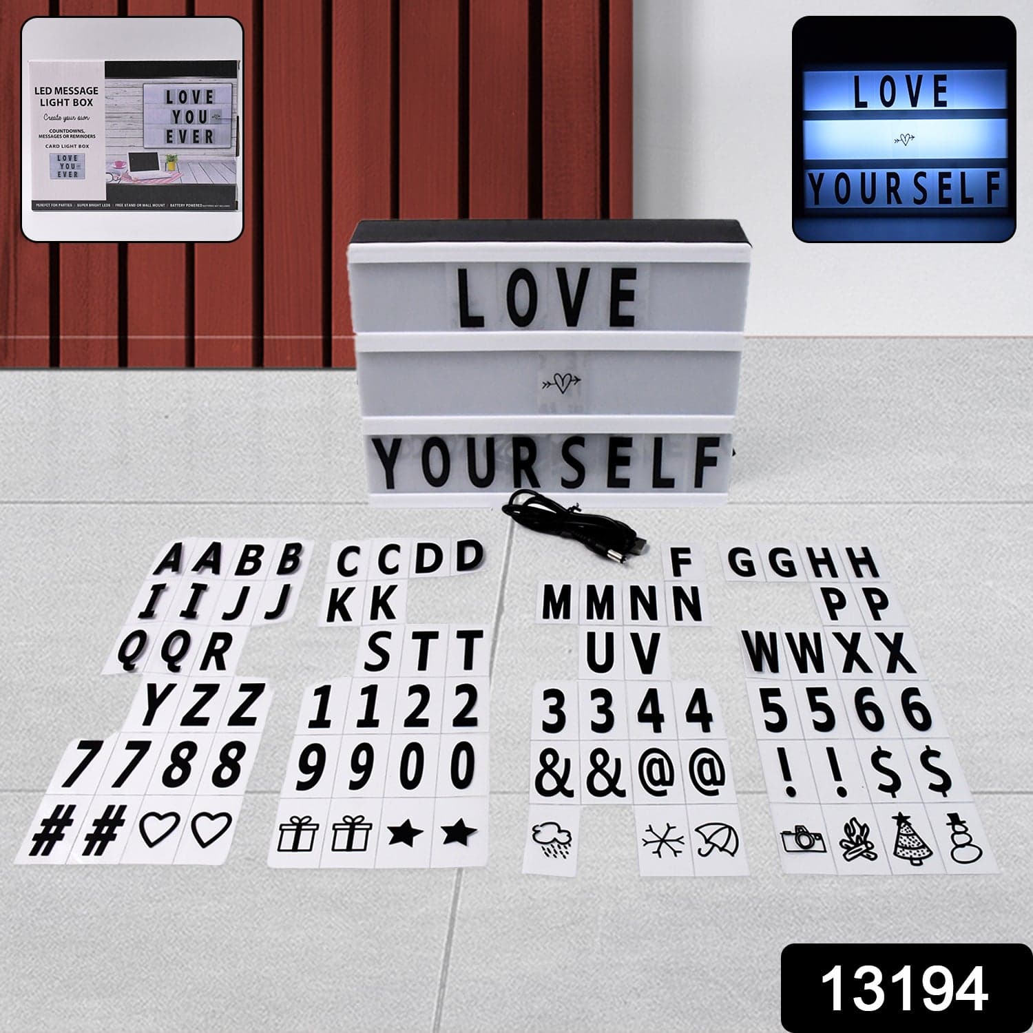 Black Mini A6 Magnetic Cinematic Light Box with 82 Characters and 10 Emojis (1 Set) thumbnail 2