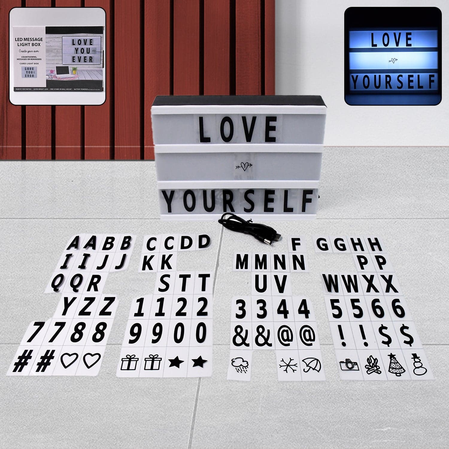 Black Mini A6 Magnetic Cinematic Light Box with 82 Characters and 10 Emojis (1 Set) thumbnail 3