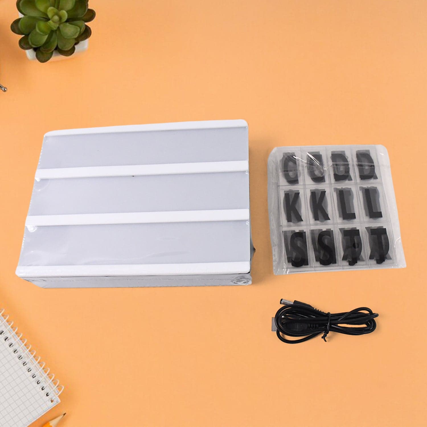 Black Mini A6 Magnetic Cinematic Light Box with 82 Characters and 10 Emojis (1 Set) thumbnail 6