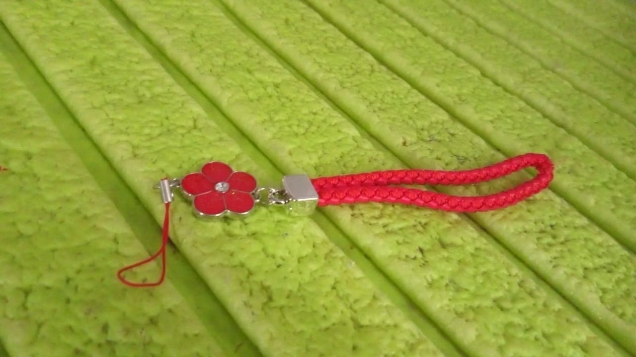 Flower Shape metal alloy pendant Nylon Braided leather hand strap lanyard phone (1 Pc / Multicolor) thumbnail 7