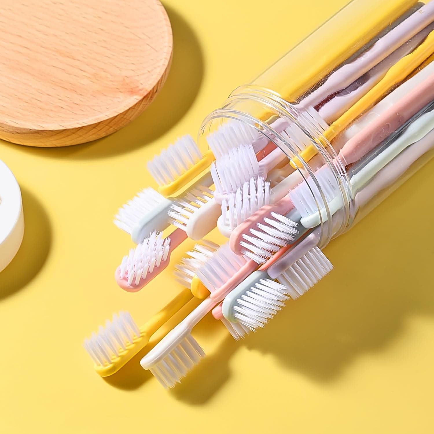 Plastic Toothbrush With Plastic Round Box (20 pcs Set) thumbnail 7