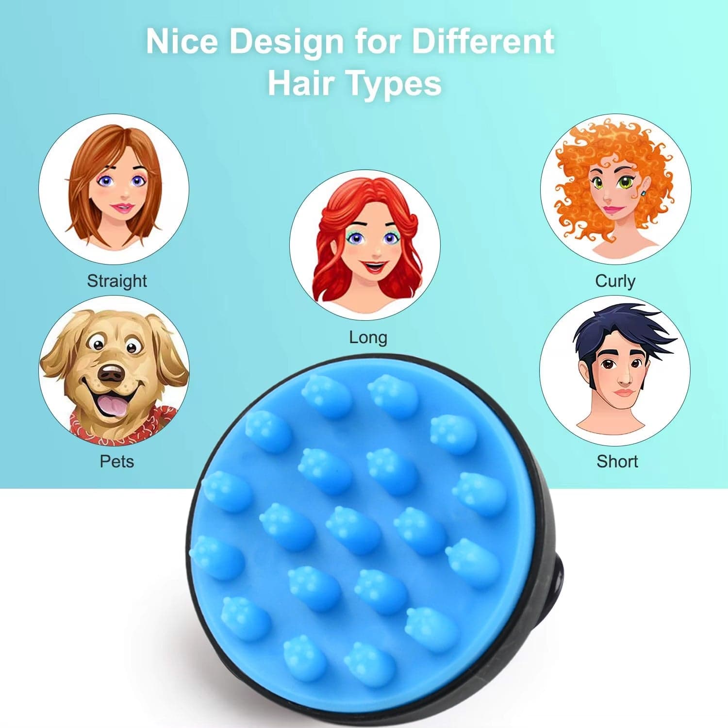 Hair Scalp Massager Shampoo Brush Comb (1 Pc), Hair accessories thumbnail 6