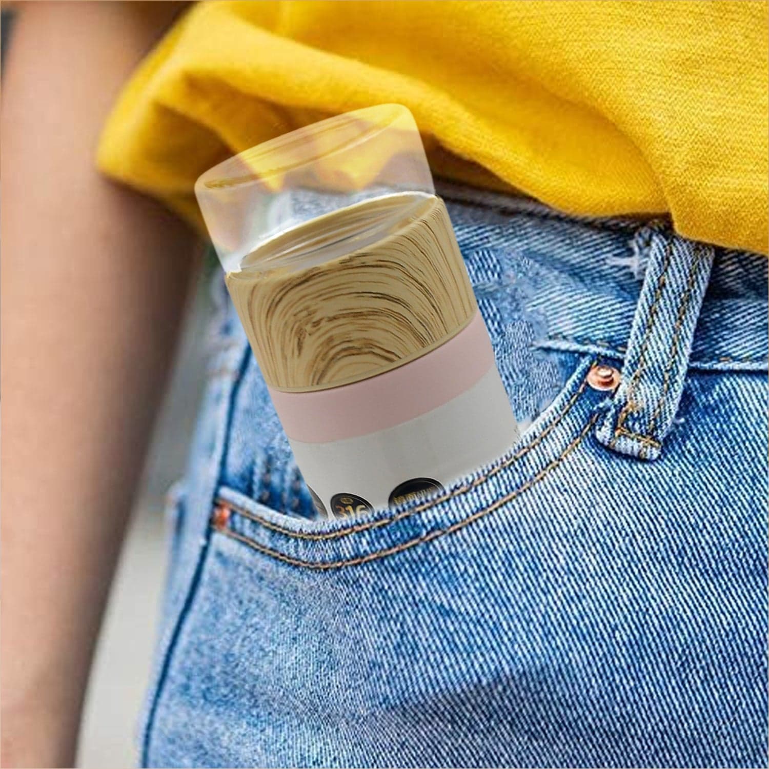 Steel Water Bottle With Glass Lid (350 ML) thumbnail 3