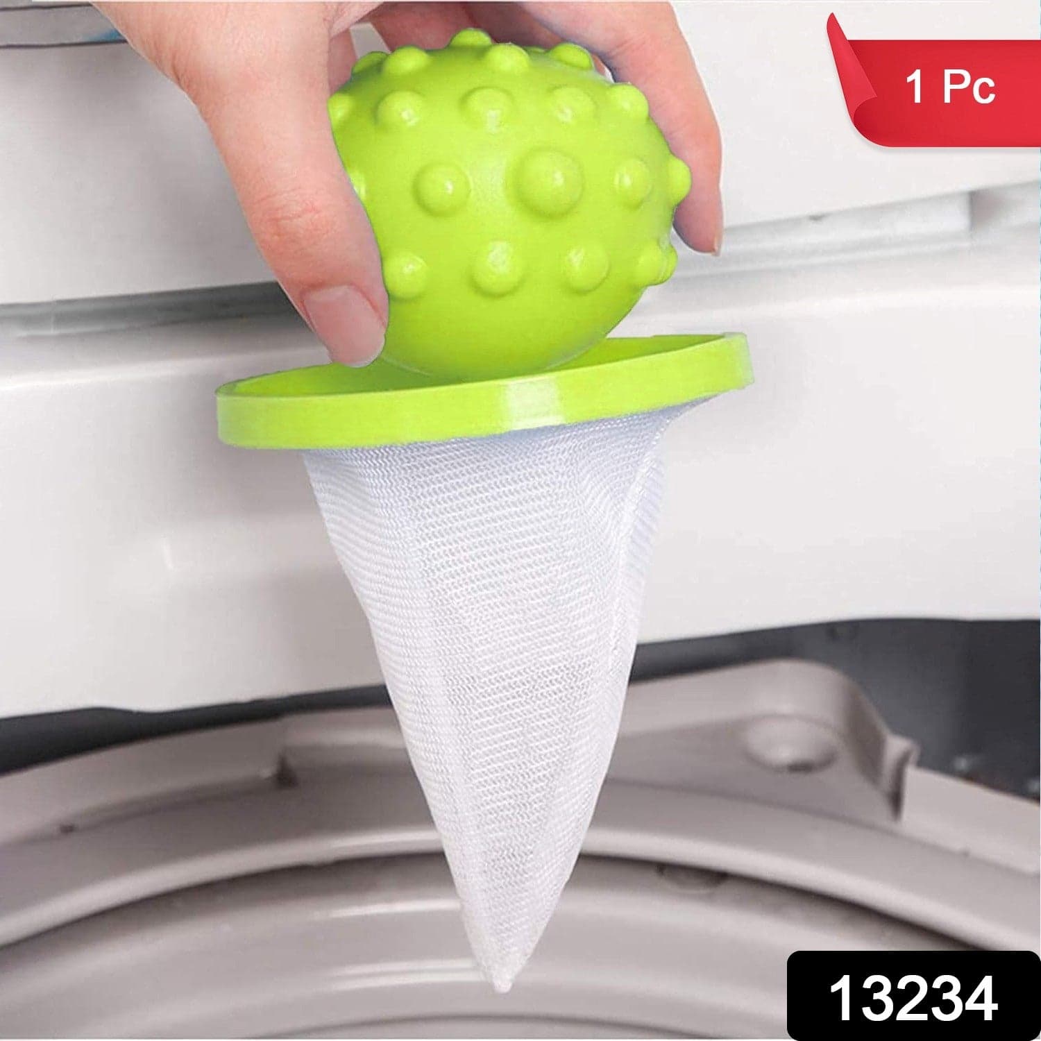 Reusable Washing Machine Floating Cylindrical Shape Lint Mesh Bag ( 1 Pc) thumbnail 2