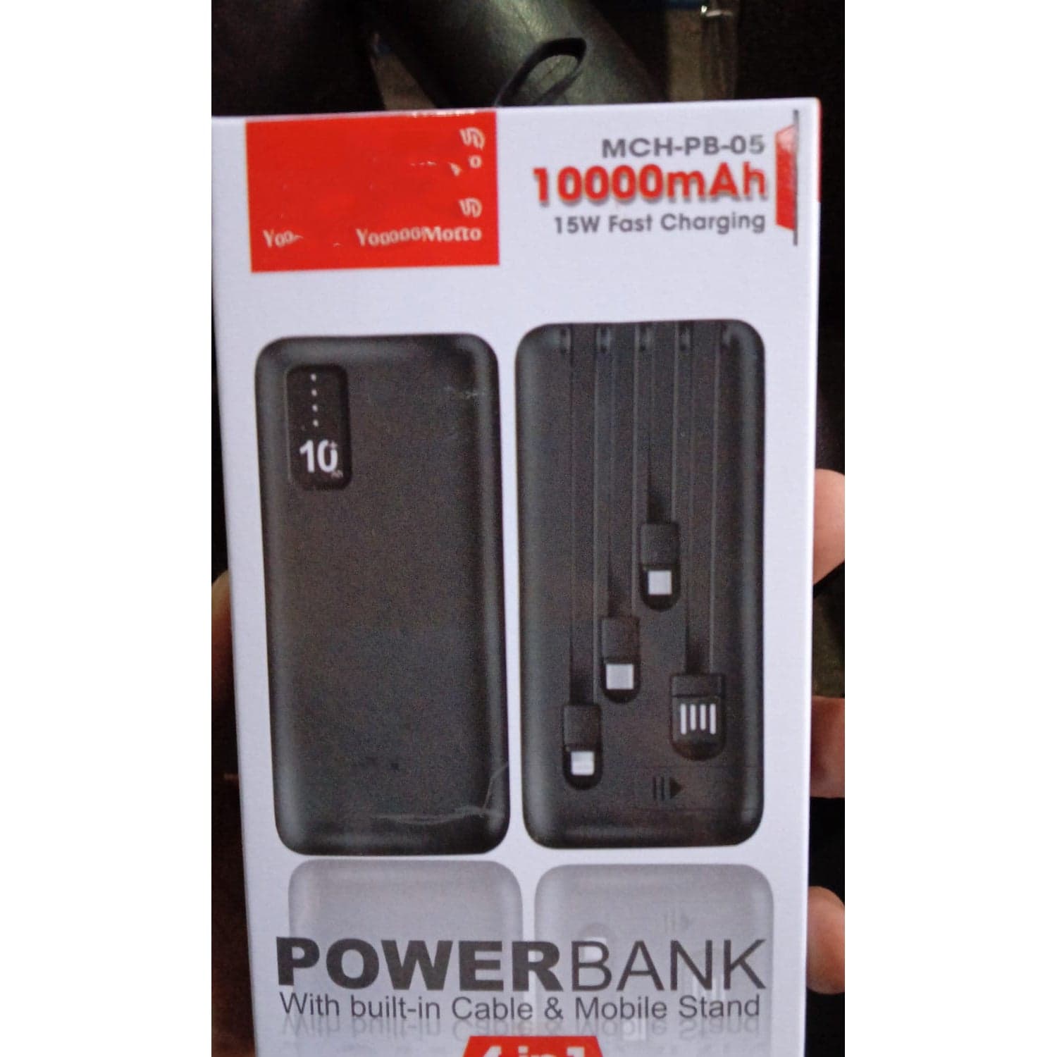 10000mAh, 12W Fast Charging Power Bank with built 4 in 1 USB with Mobile Holder (1 Pc) thumbnail 8
