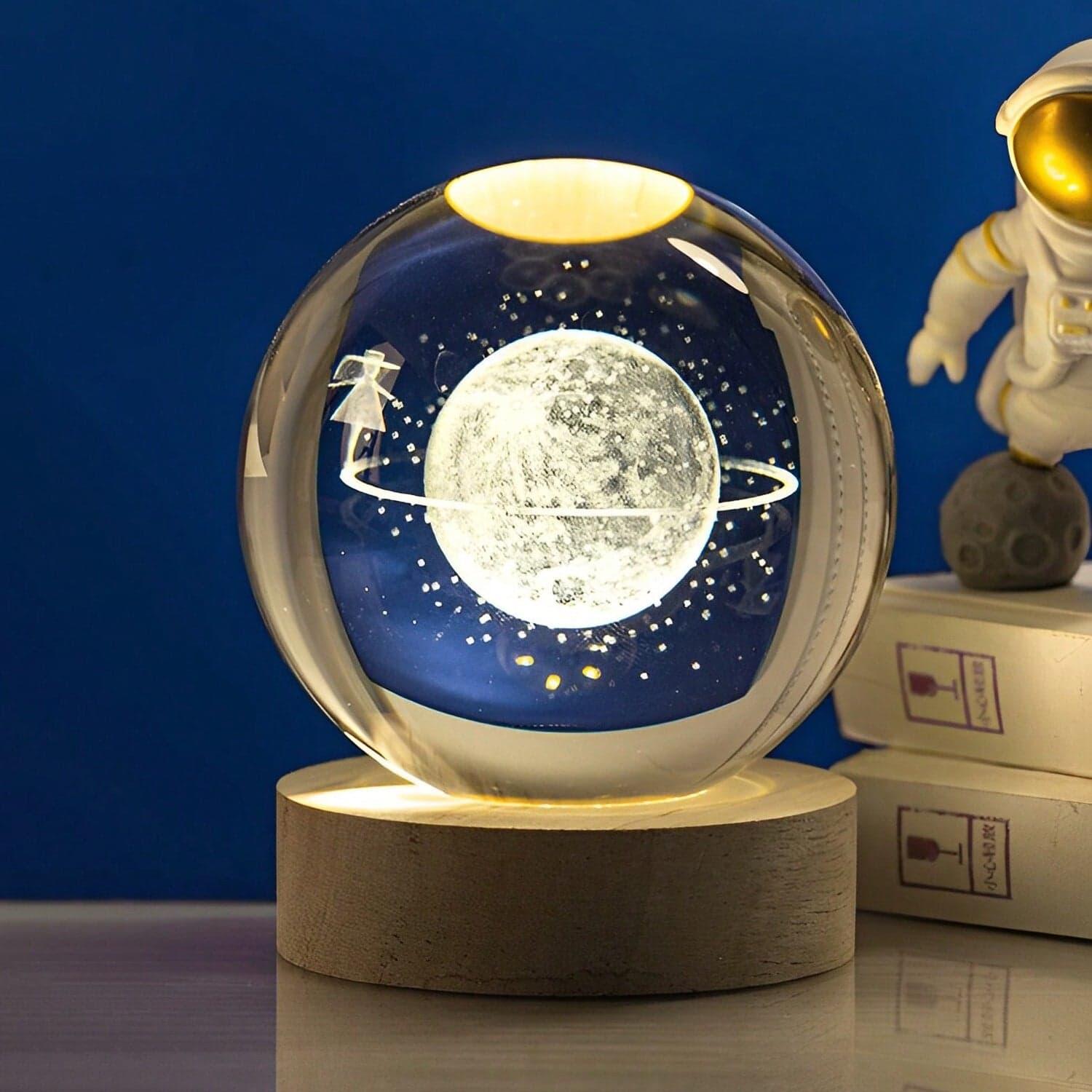 Astronaut Ball Night Light with Resin Base Decorative for Living Room Decor (1 Pc) thumbnail 1