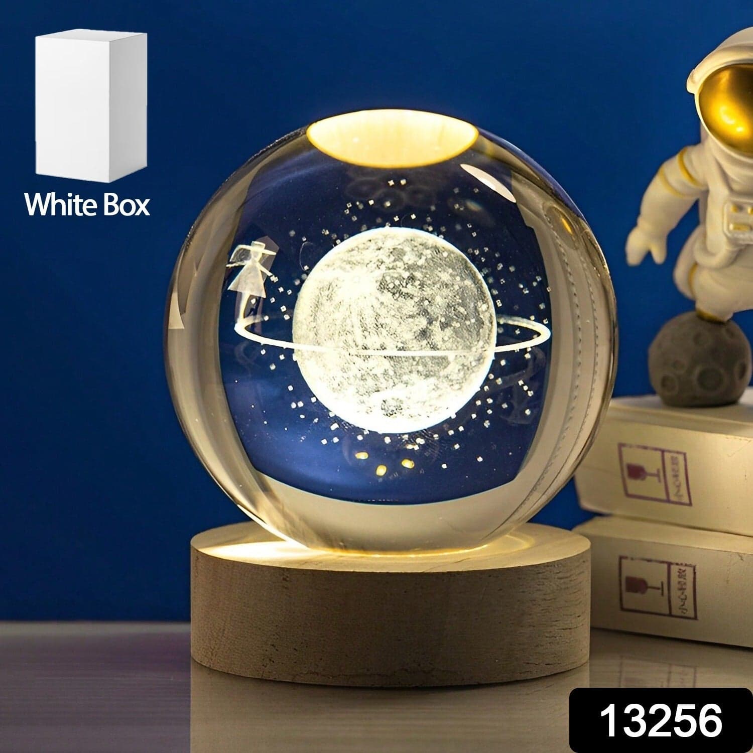 Astronaut Ball Night Light with Resin Base Decorative for Living Room Decor (1 Pc) thumbnail 2