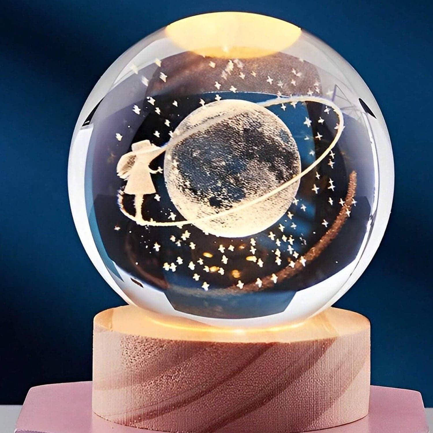 Astronaut Ball Night Light with Resin Base Decorative for Living Room Decor (1 Pc) thumbnail 3