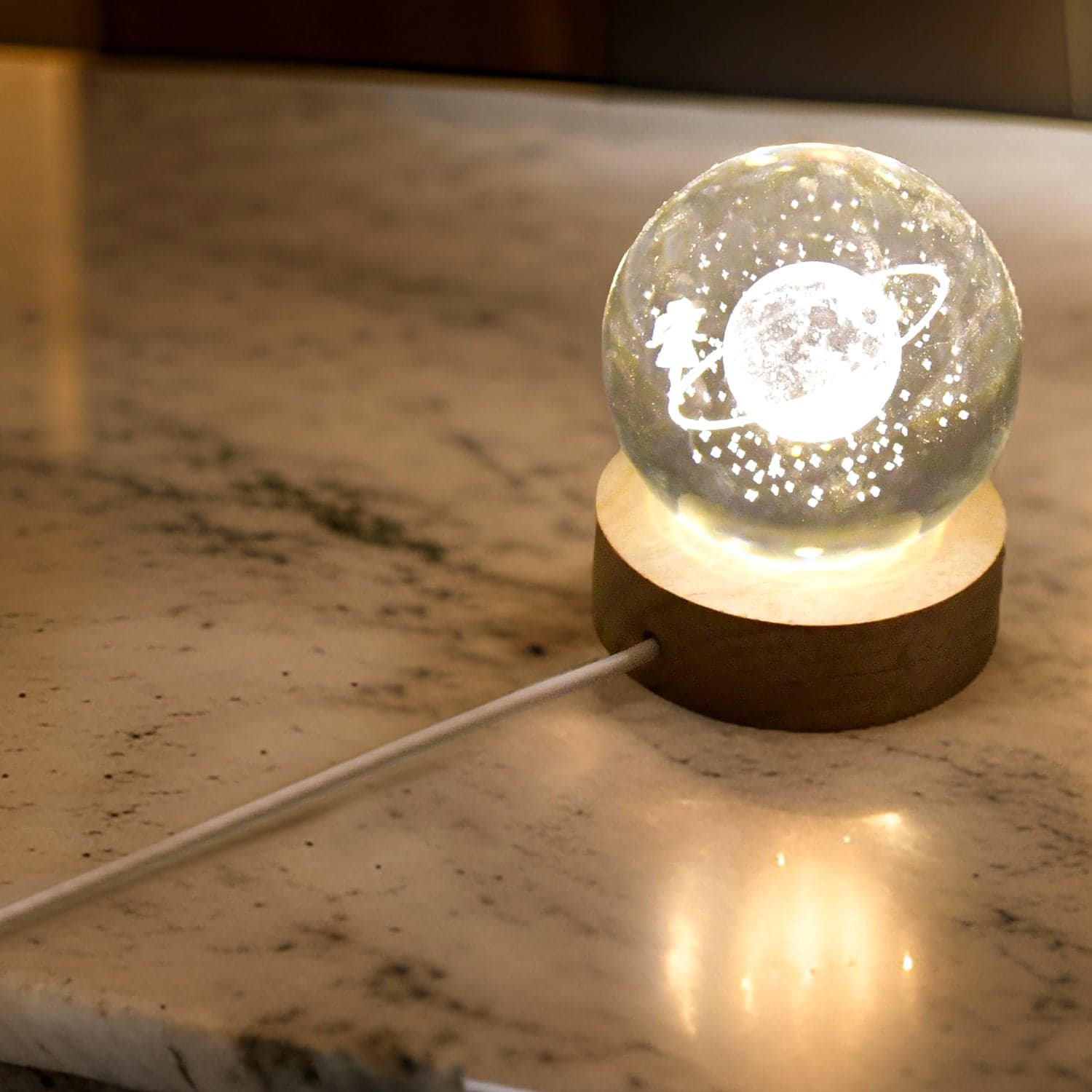 Astronaut Ball Night Light with Resin Base Decorative for Living Room Decor (1 Pc) thumbnail 6