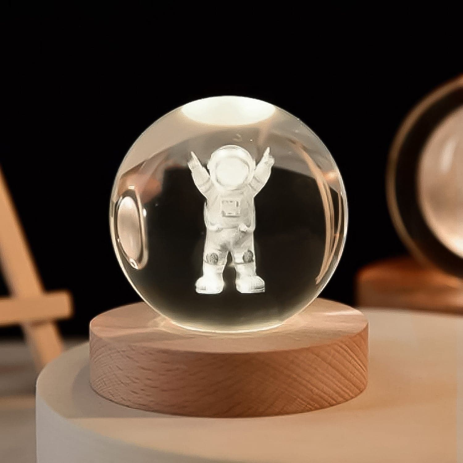 Moon 3D Crystal Ball Lamps with Base For Bedroom 3D Lamps (1 Pc) thumbnail 1