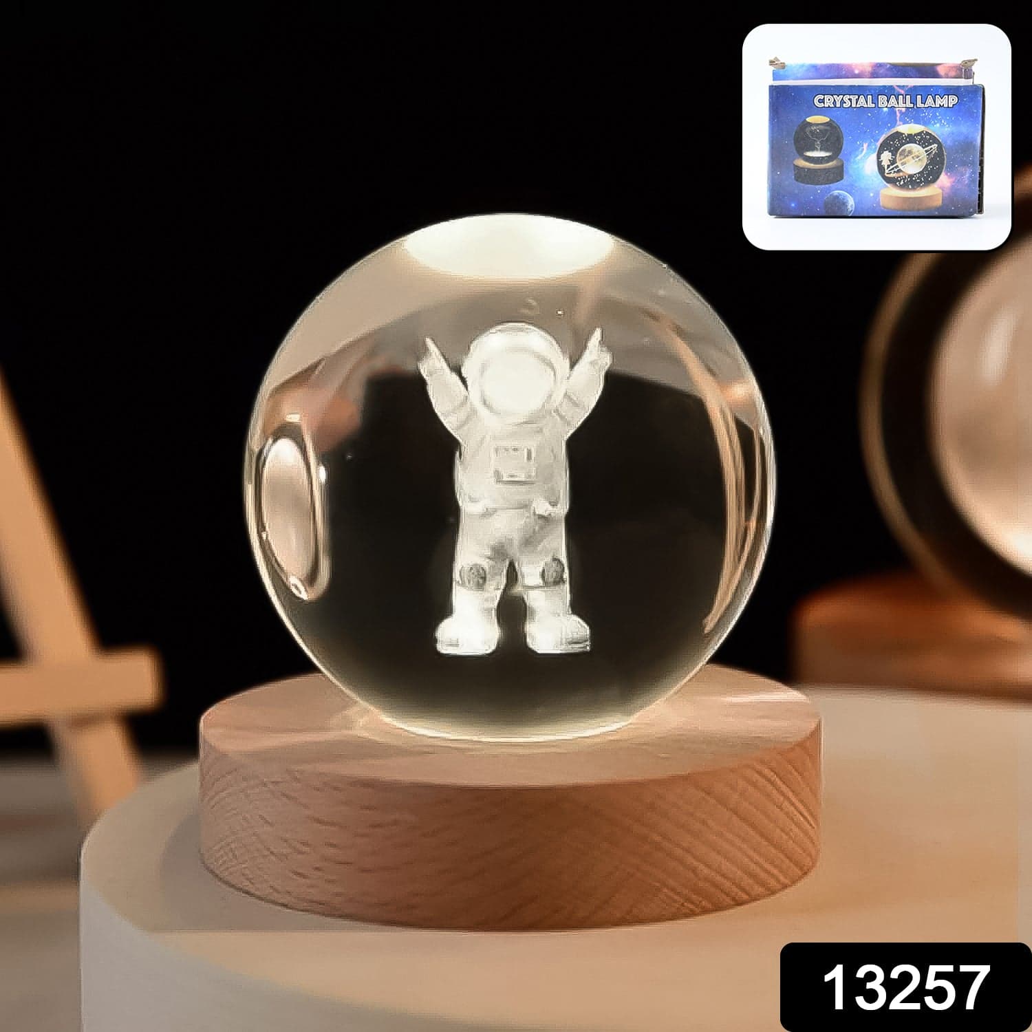 Moon 3D Crystal Ball Lamps with Base For Bedroom 3D Lamps (1 Pc) thumbnail 2