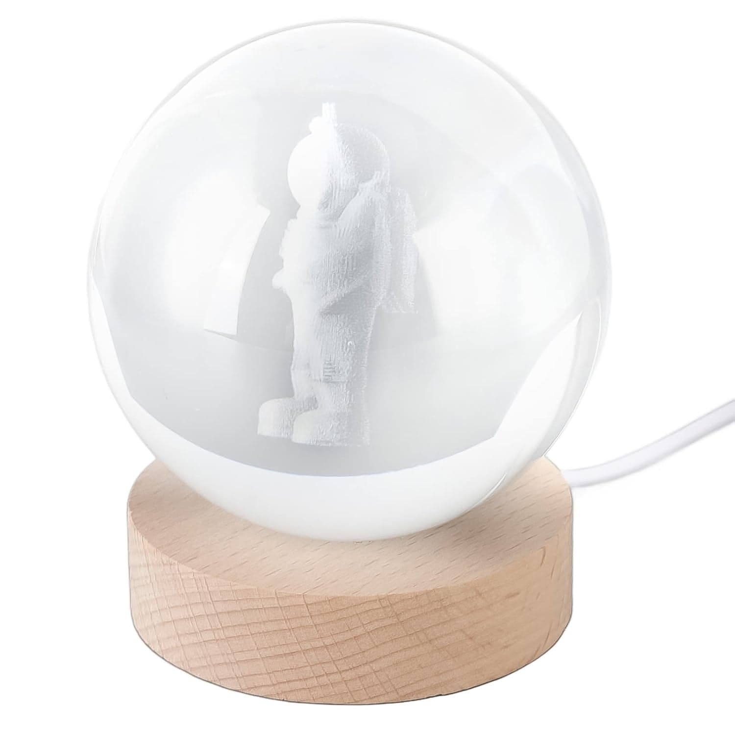 Moon 3D Crystal Ball Lamps with Base For Bedroom 3D Lamps (1 Pc) thumbnail 5