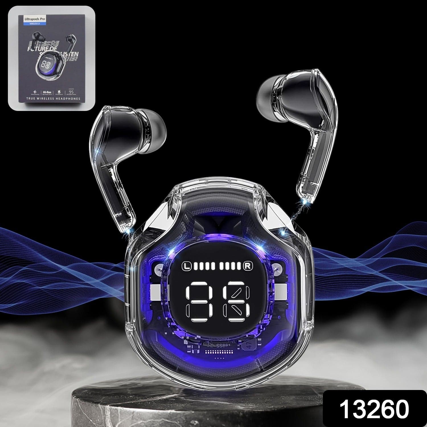 Wireless Bluetooth 5.3 In-Ear with Microphones, 200mAh Battery (1 Pc) thumbnail 2