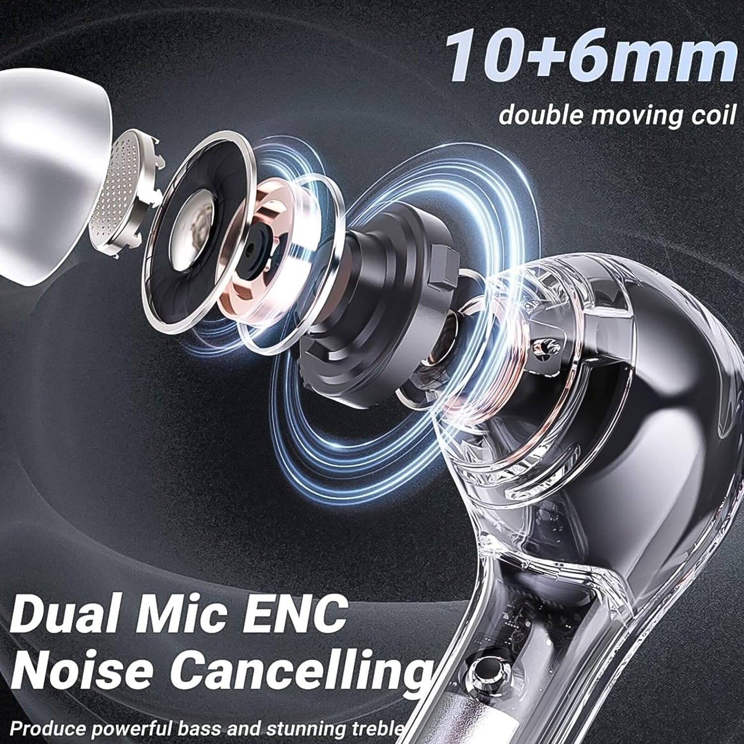 Wireless Bluetooth 5.3 In-Ear with Microphones, 200mAh Battery (1 Pc) thumbnail 3