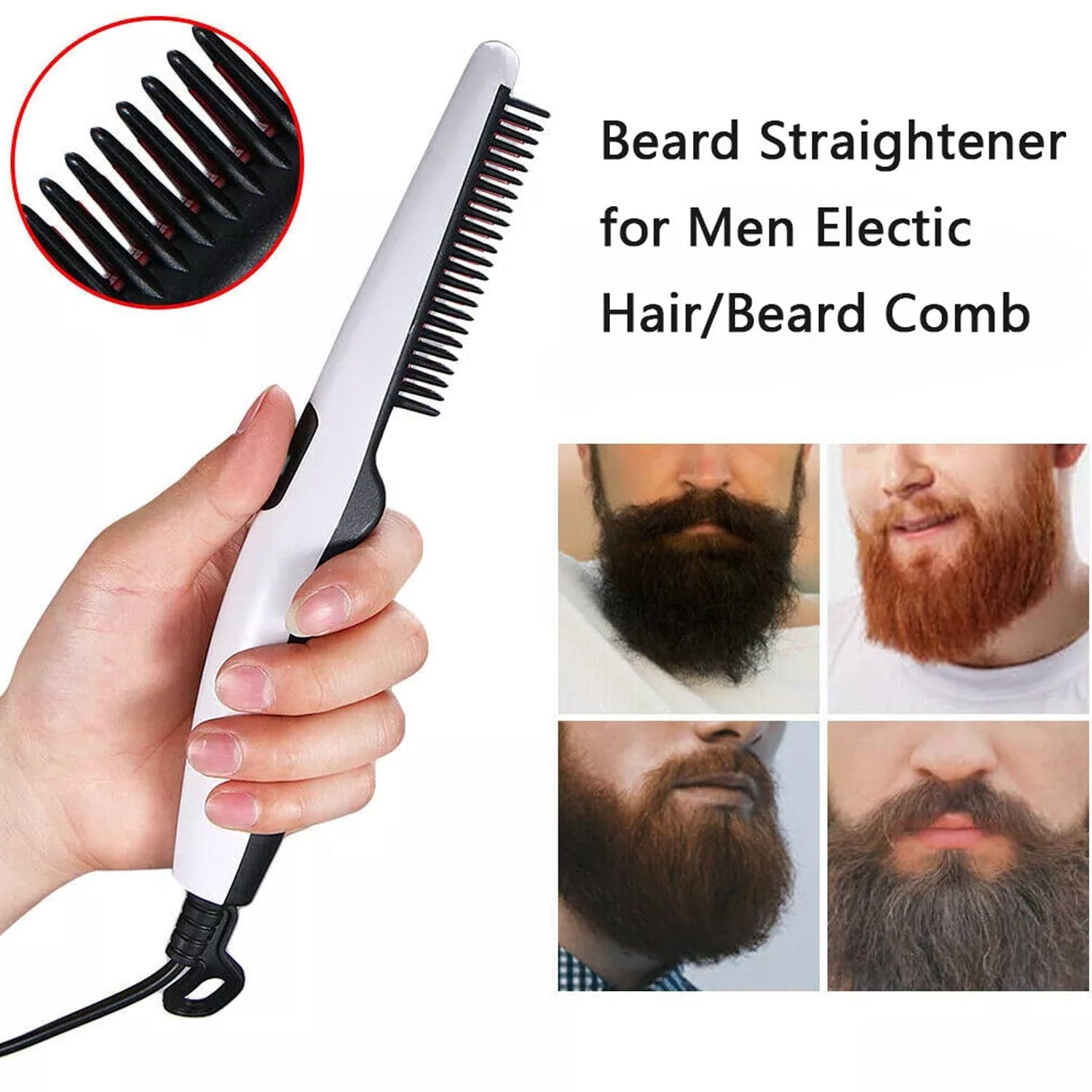 Electric Hair Straightening Comb Portable Straight Beard Comb (1 Pc) thumbnail 4