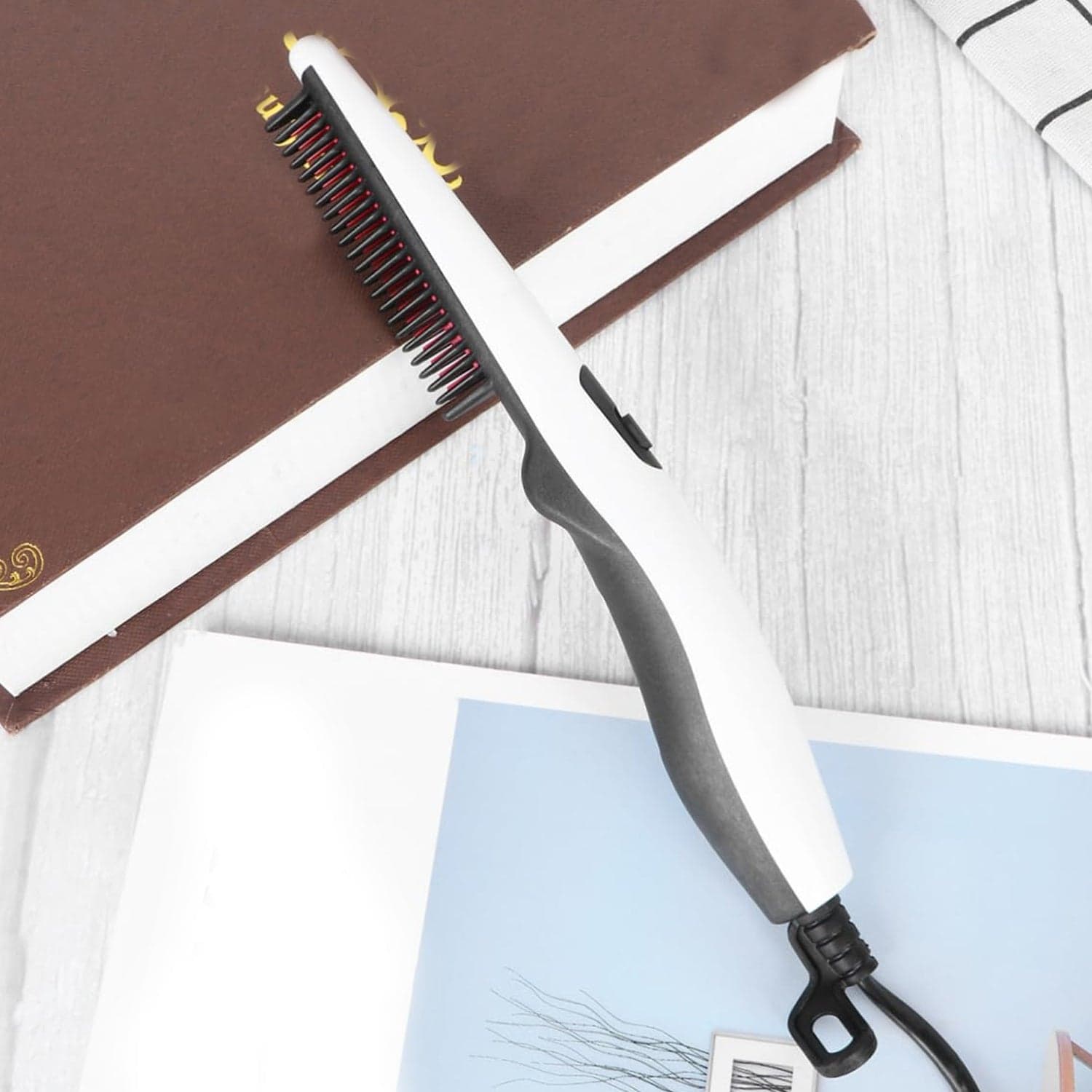 Electric Hair Straightening Comb Portable Straight Beard Comb (1 Pc) thumbnail 7