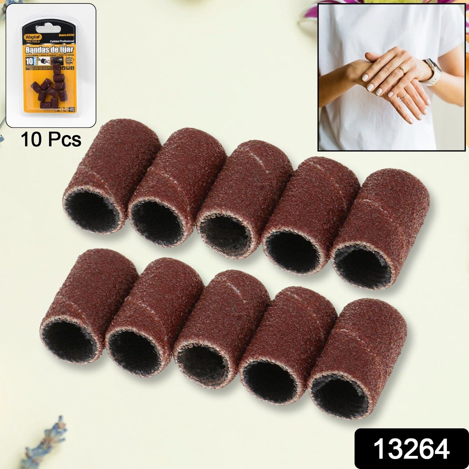 Nail Drill Sanding Band Machine Replacement Bits Pedicure Tool (10 Pcs Set) thumbnail 2