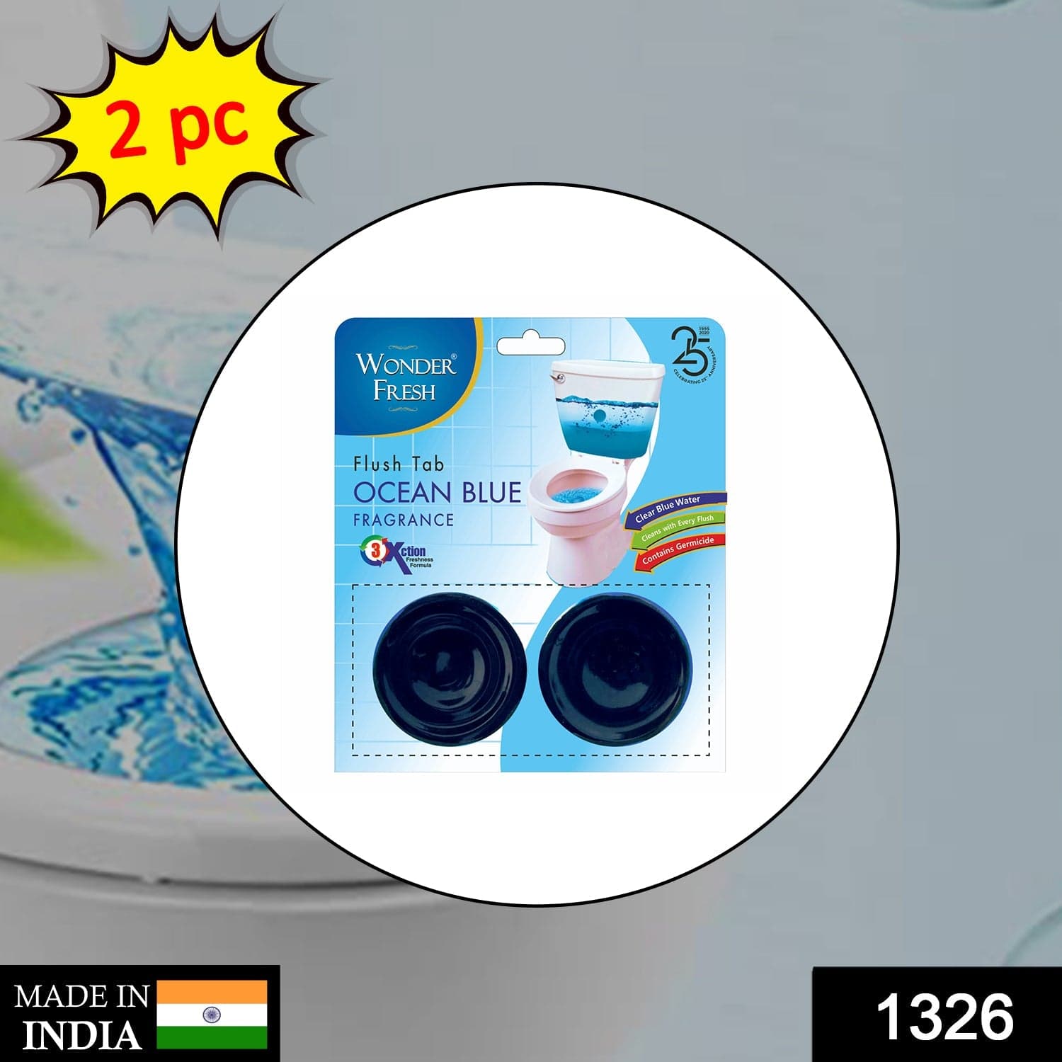 Toilet Cleaner Flush Tab Ocean Blue 100 Gram thumbnail 2
