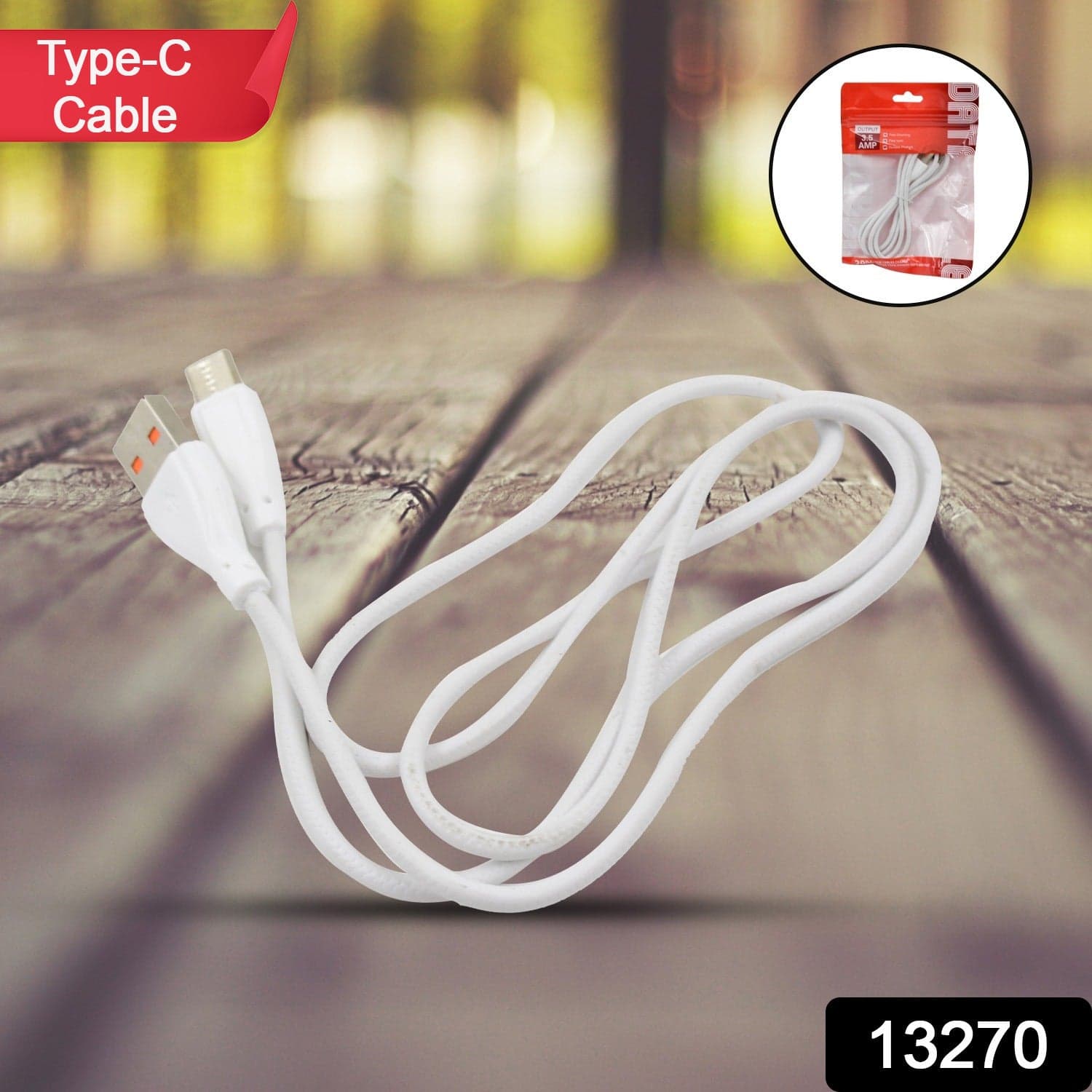 Type C data cable with 3.5 Amp Fast Charging Cable (900 MM / 1 Pc) thumbnail 2