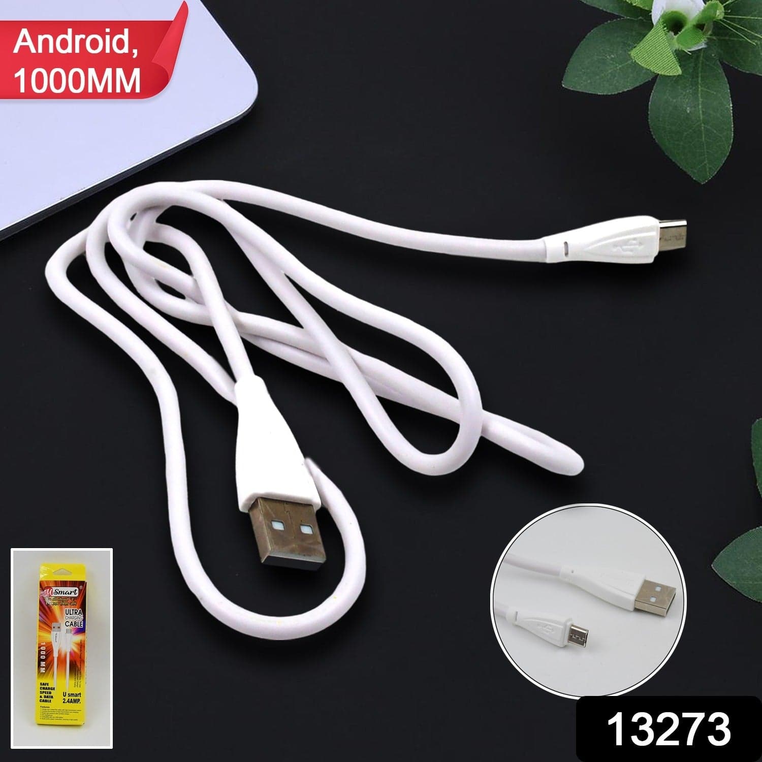 Fast Charging For Android & Data Transfer, Long Micro Cable (1000 Mm) thumbnail 2