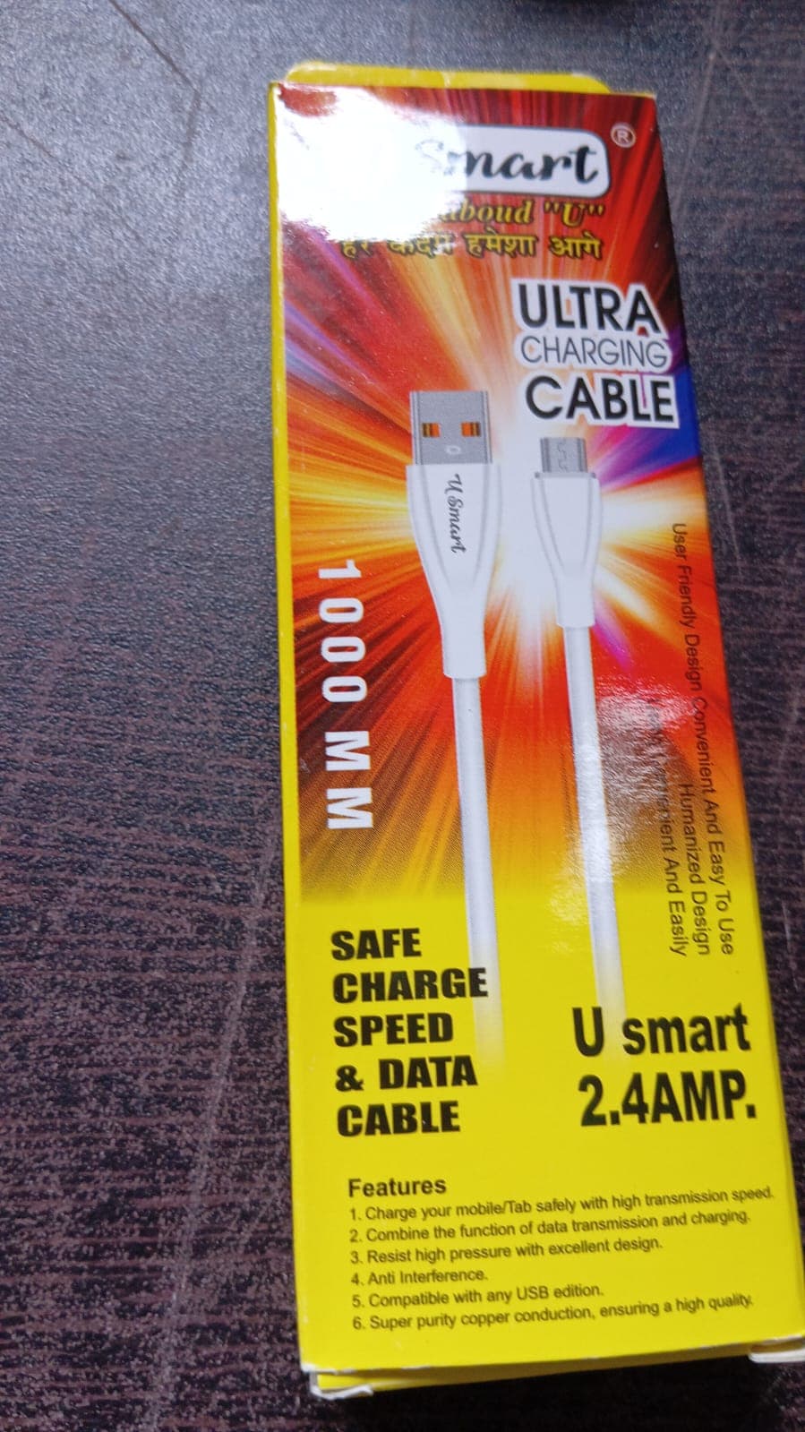 Fast Charging For Android & Data Transfer, Long Micro Cable (1000 Mm) thumbnail 7