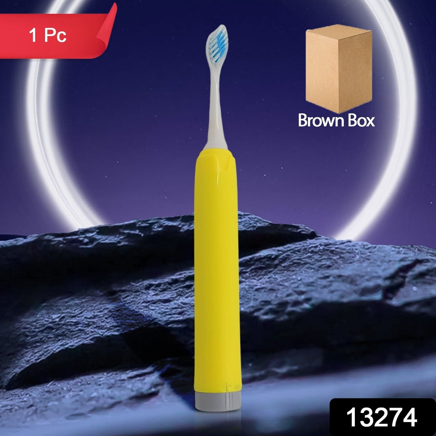 Adult Waterproof Electric Toothbrush 1 Head Battery Operated Toothbrush (1 Pc / Battery Not Included / Mix Color) thumbnail 2