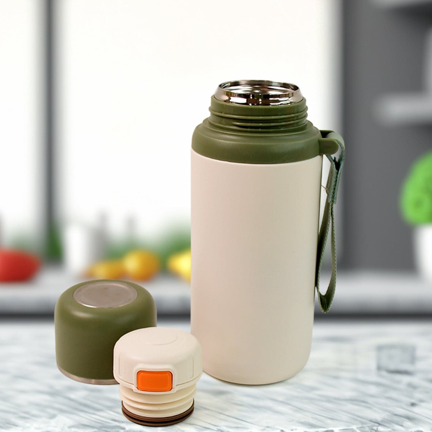 Stainless Steel Mug / Bottle Vacuum Insulated Cup With Handle, Small Cup & Straw (650 ML) thumbnail 7